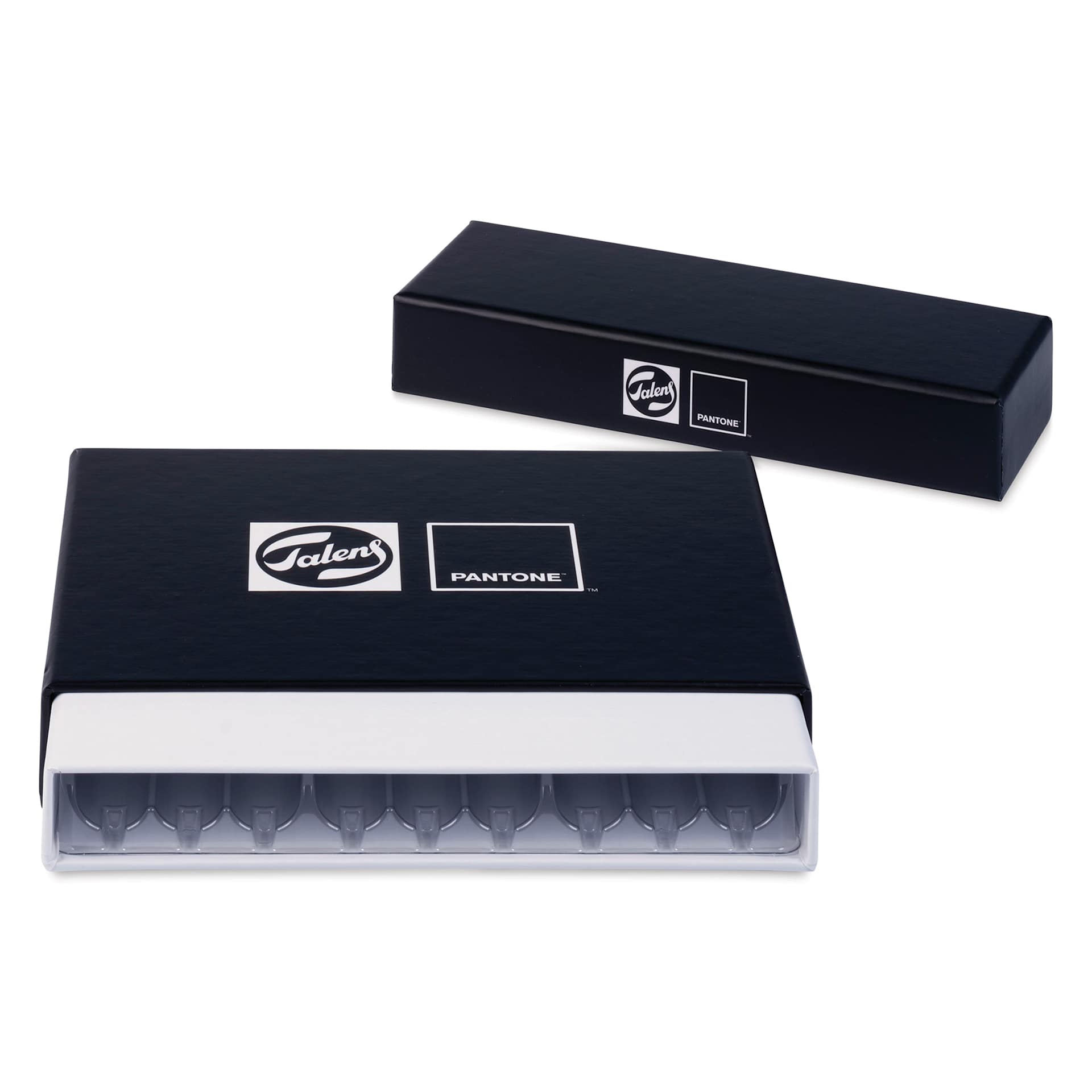 Talens Pantone Dual Tip Empty Marker Box, laid out with lid off