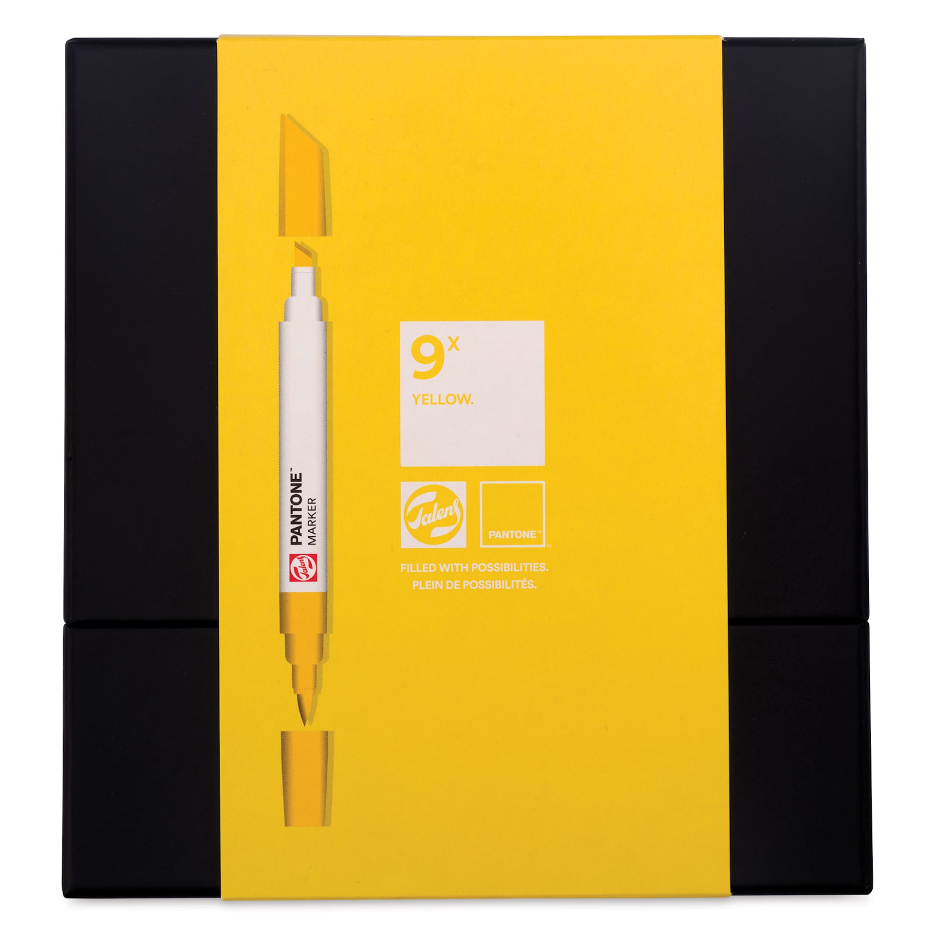 Pantone Dual Tip Markers - Yellow, Set of 9, front of the packaging