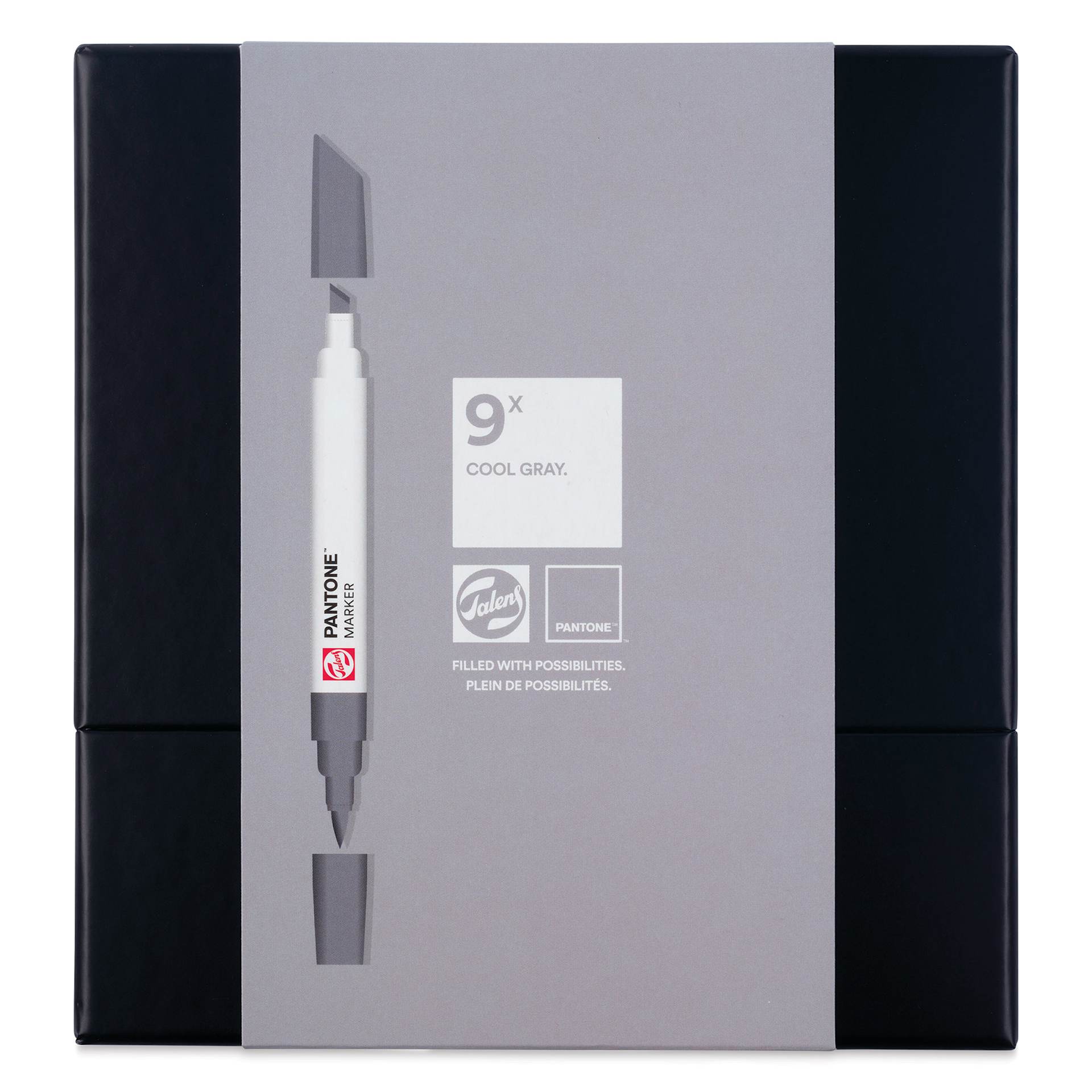 Pantone Dual Tip Markers - Cool Gray, Set of 9, front of the packaging