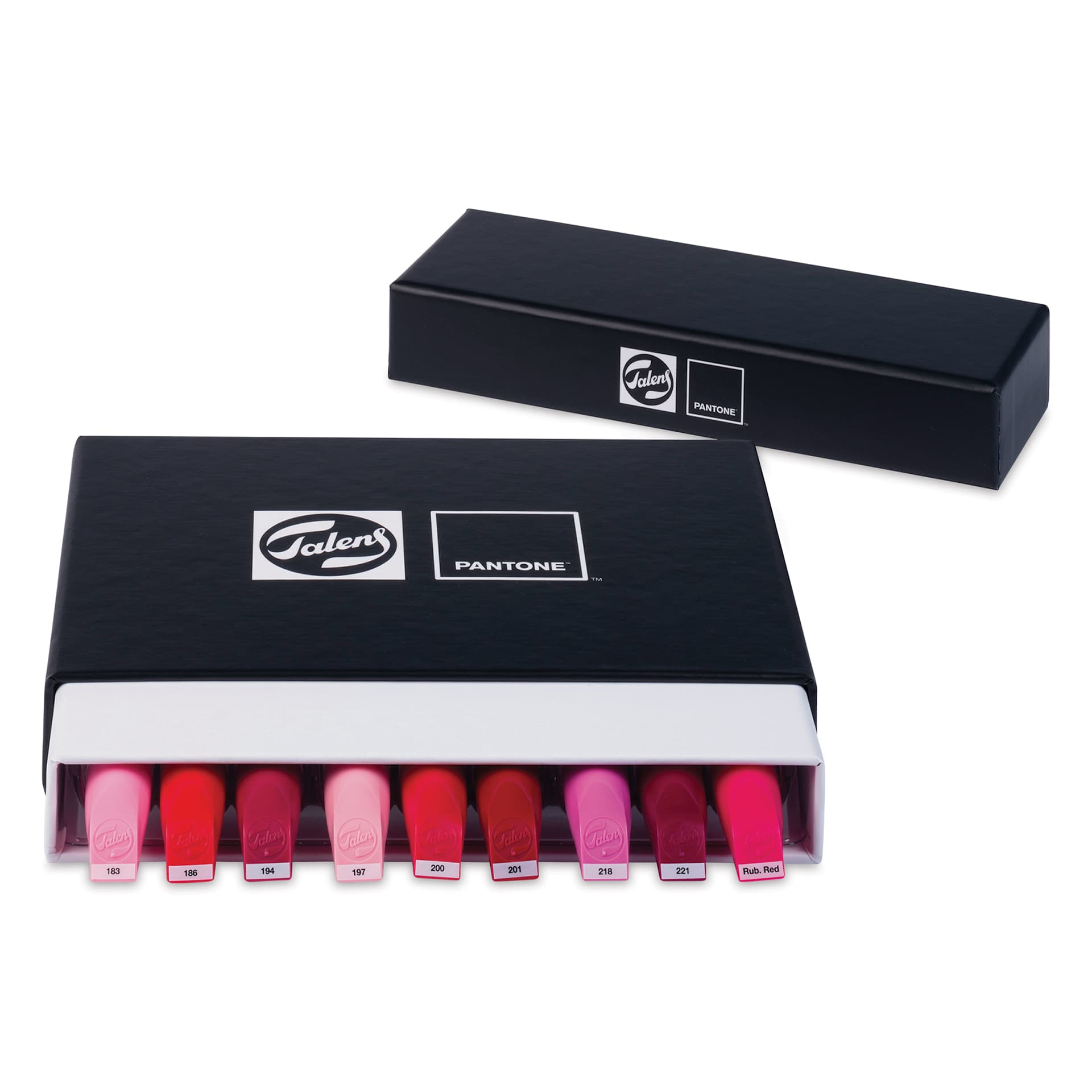 Pantone Dual Tip Markers - Cool Red, Set of 9, markers inside of the packaging