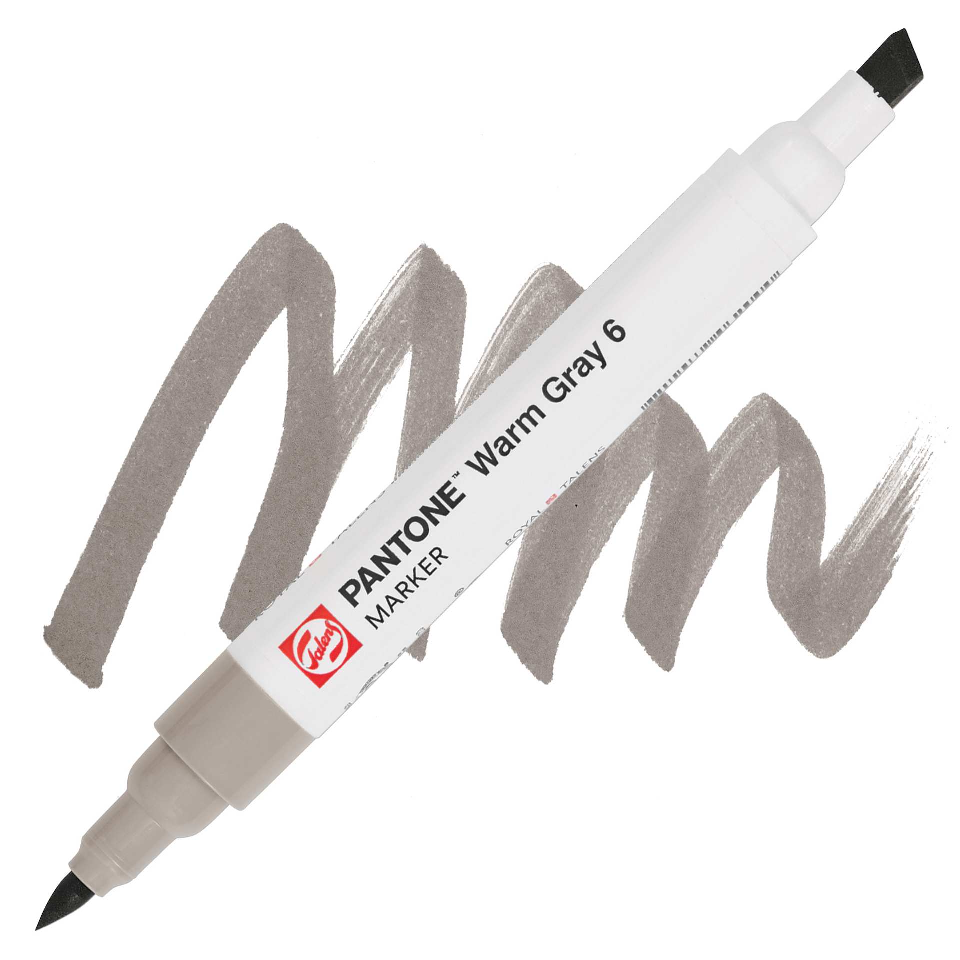 Pantone Dual Tip Marker - Warm Gray 6, swatch and marker