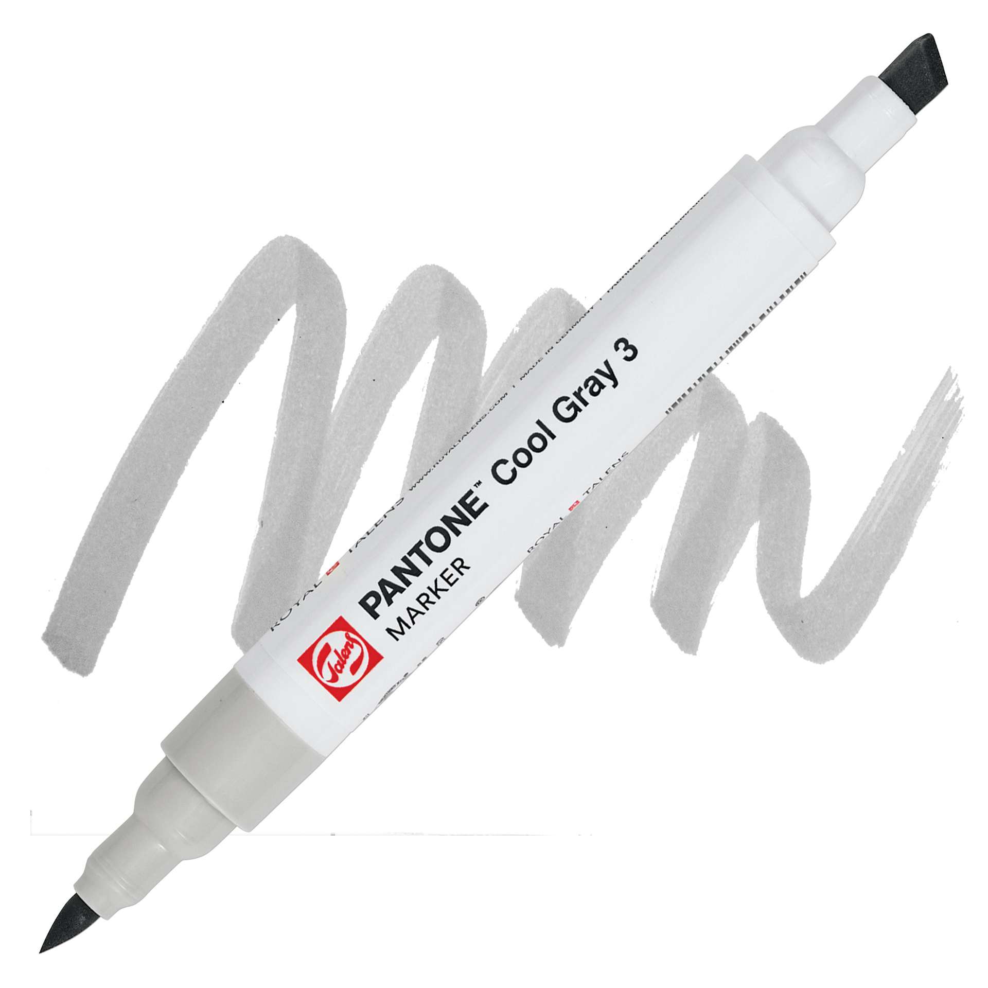 Pantone Dual Tip Marker - Cool Gray 3, swatch and marker