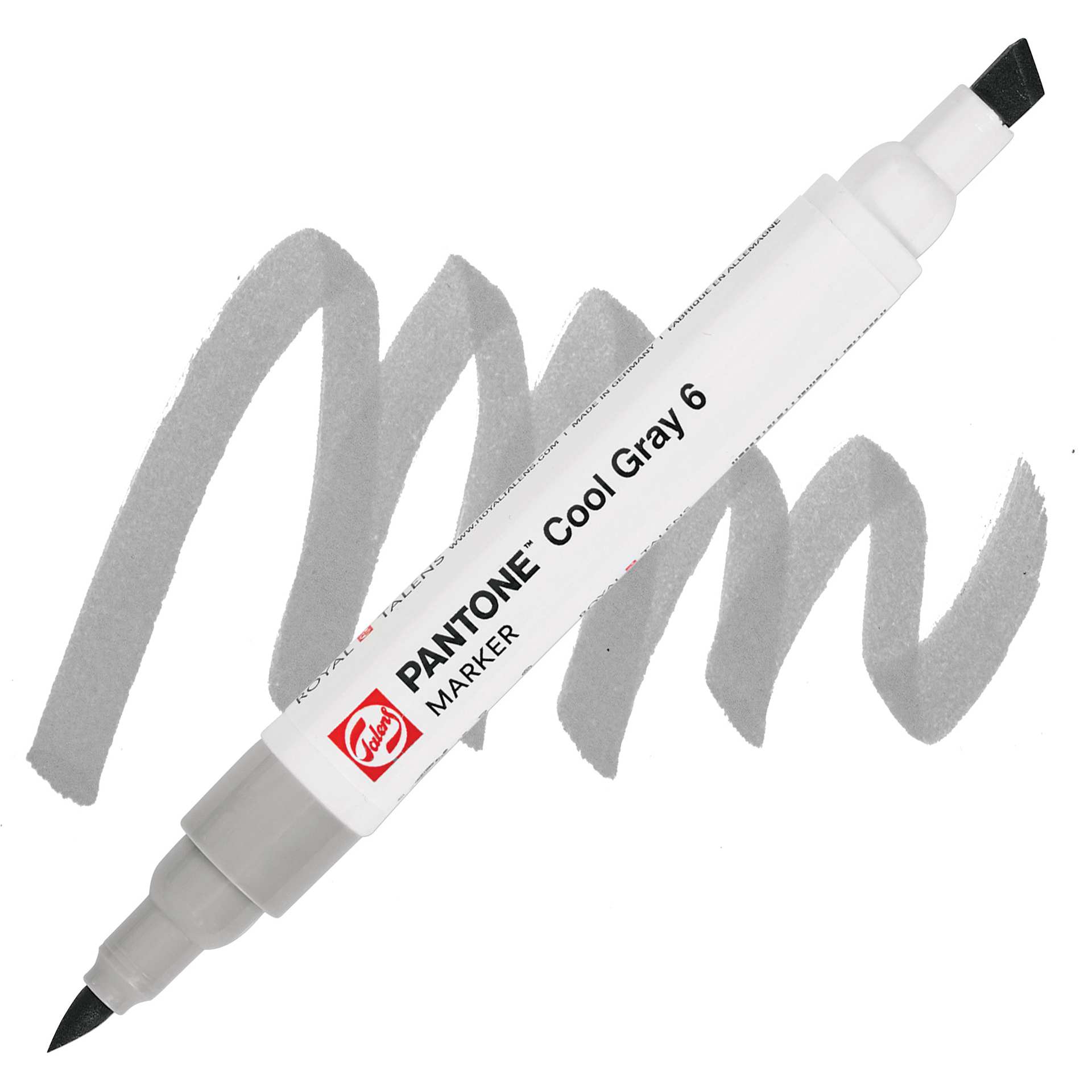 Pantone Dual Tip Marker - Cool Gray 6, swatch and marker