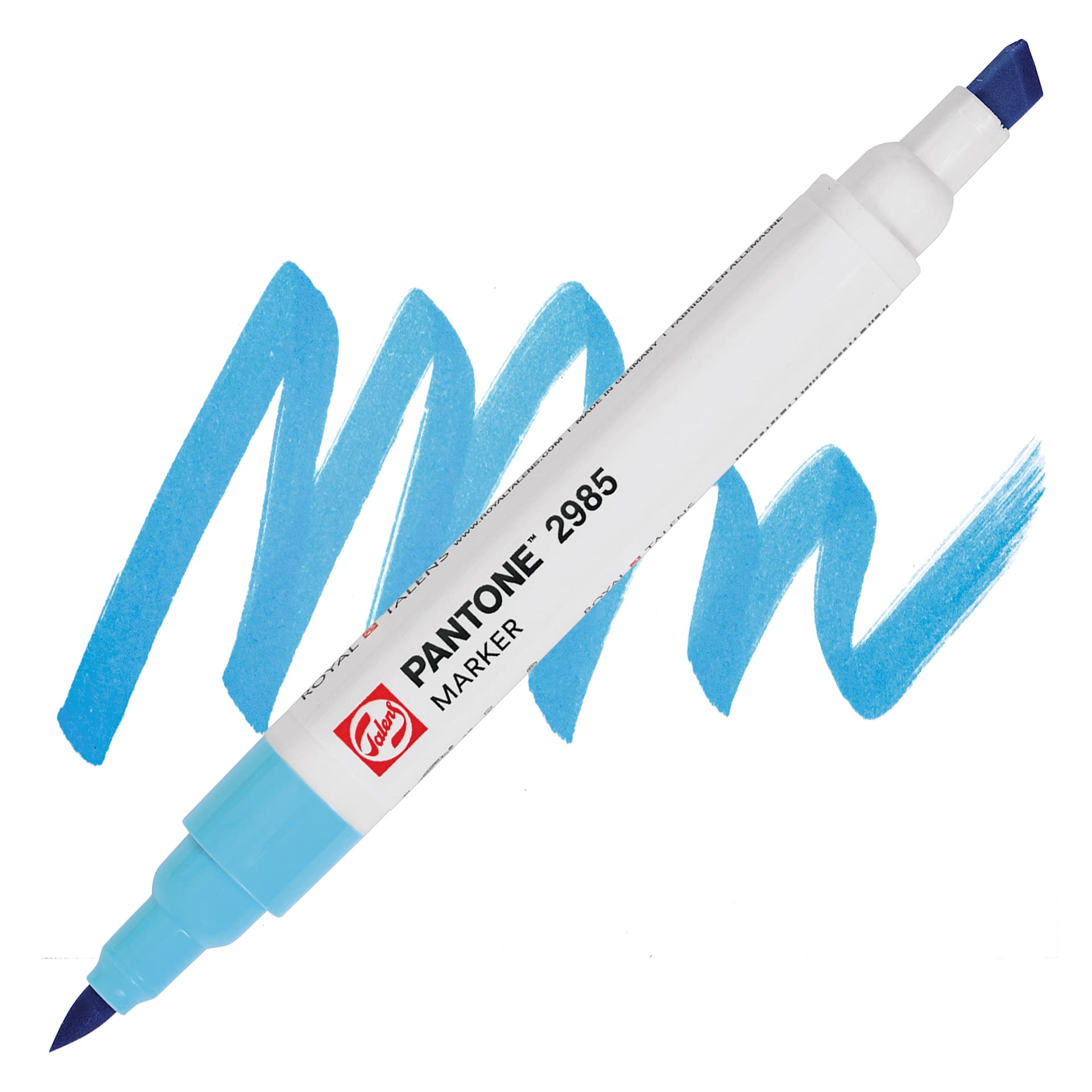 Pantone Dual Tip Marker - 2985, swatch and marker
