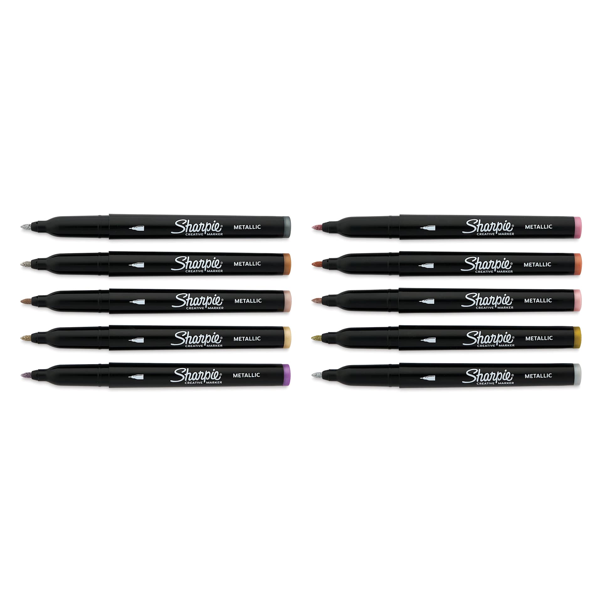 Sharpie Creative Acrylic Markers - Set of 10, Metallic Colors, Fine Tip
