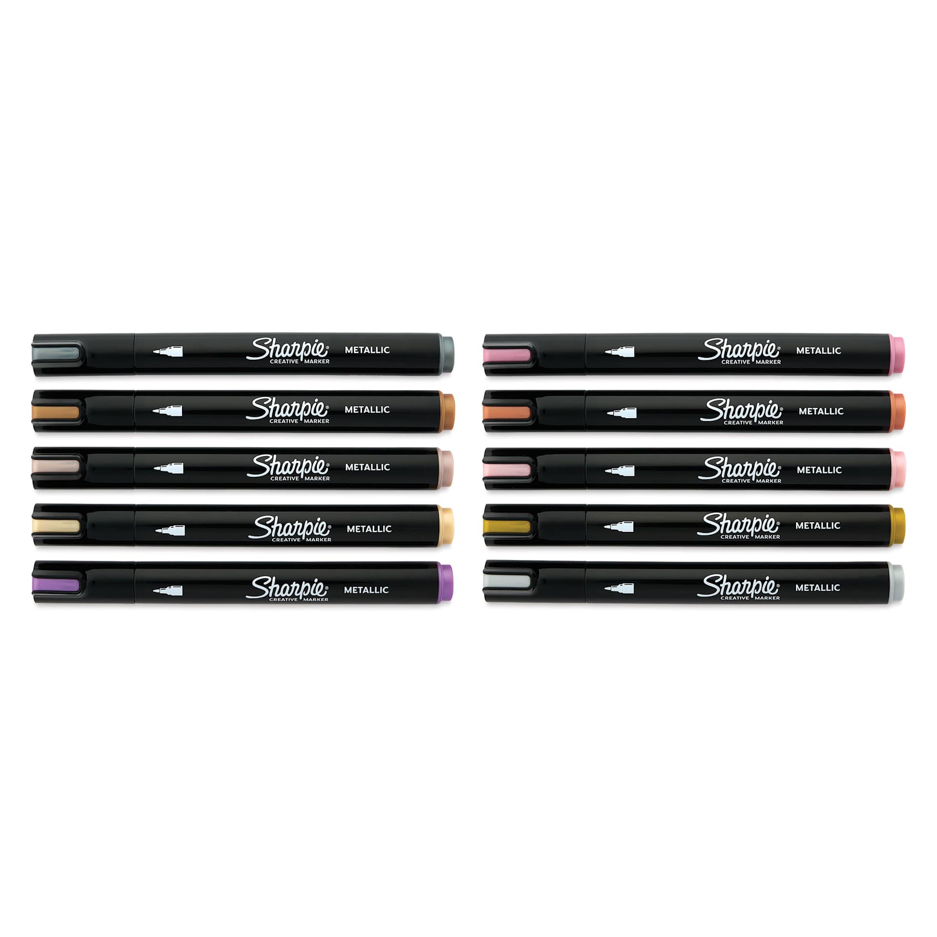 Sharpie Creative Acrylic Markers - Set of 10, Metallic Colors, Bullet Tip, caps on