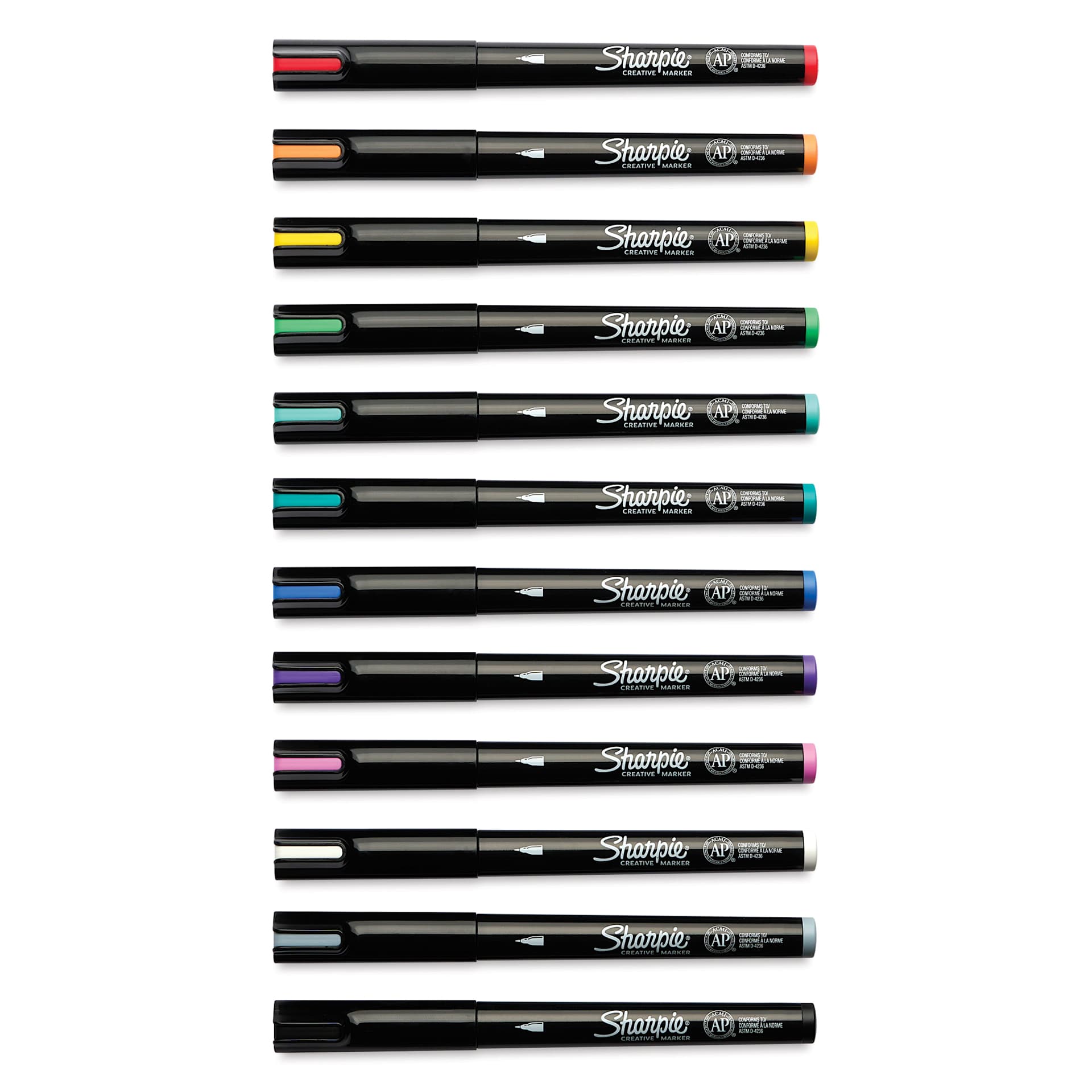 Sharpie Creative Acrylic Markers - Set of 12, Classic, Fine Tip with caps on