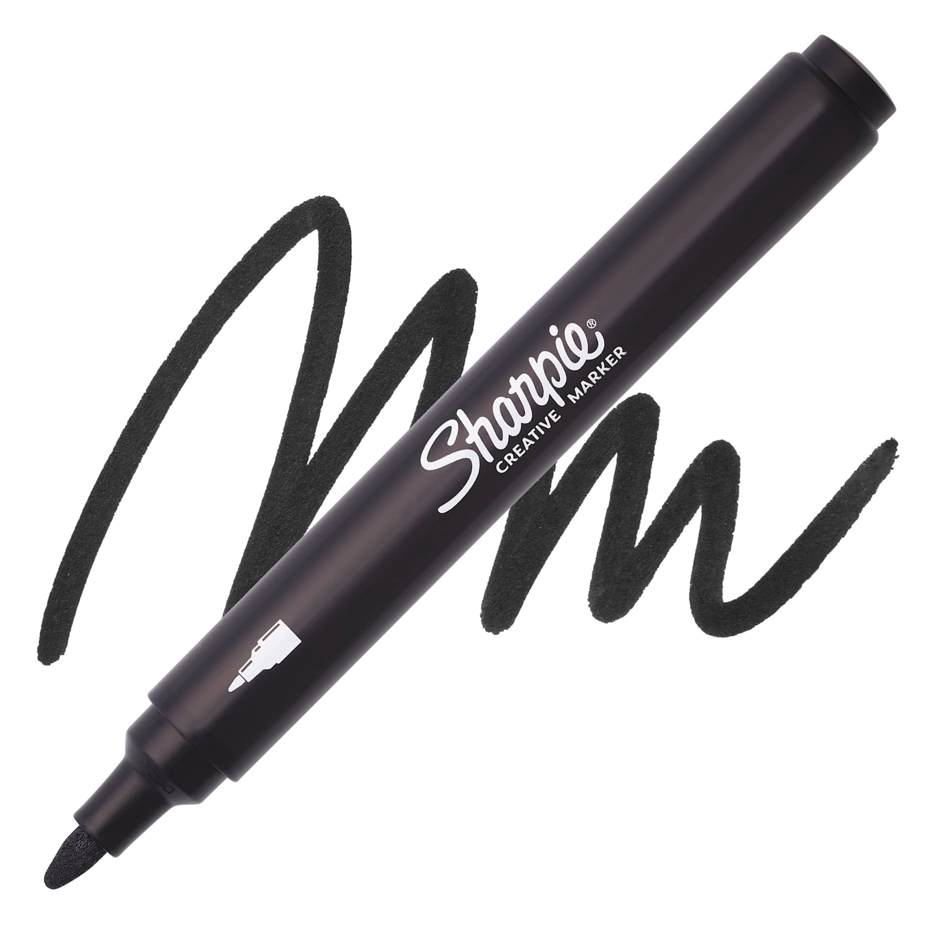 Sharpie Creative Acrylic Marker - Black, Bullet Tip - Marker and Swatch