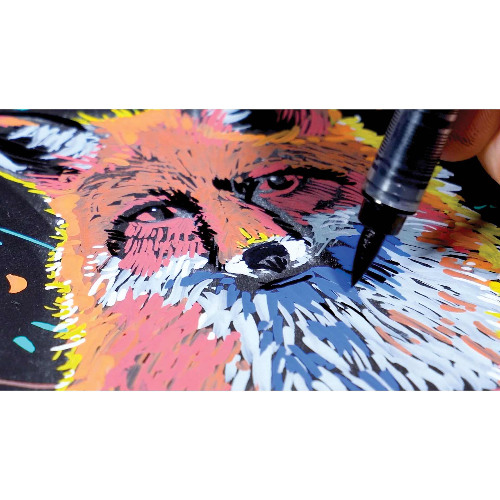 Sharpie Creative Acrylic Markers, close-up of fox drawing