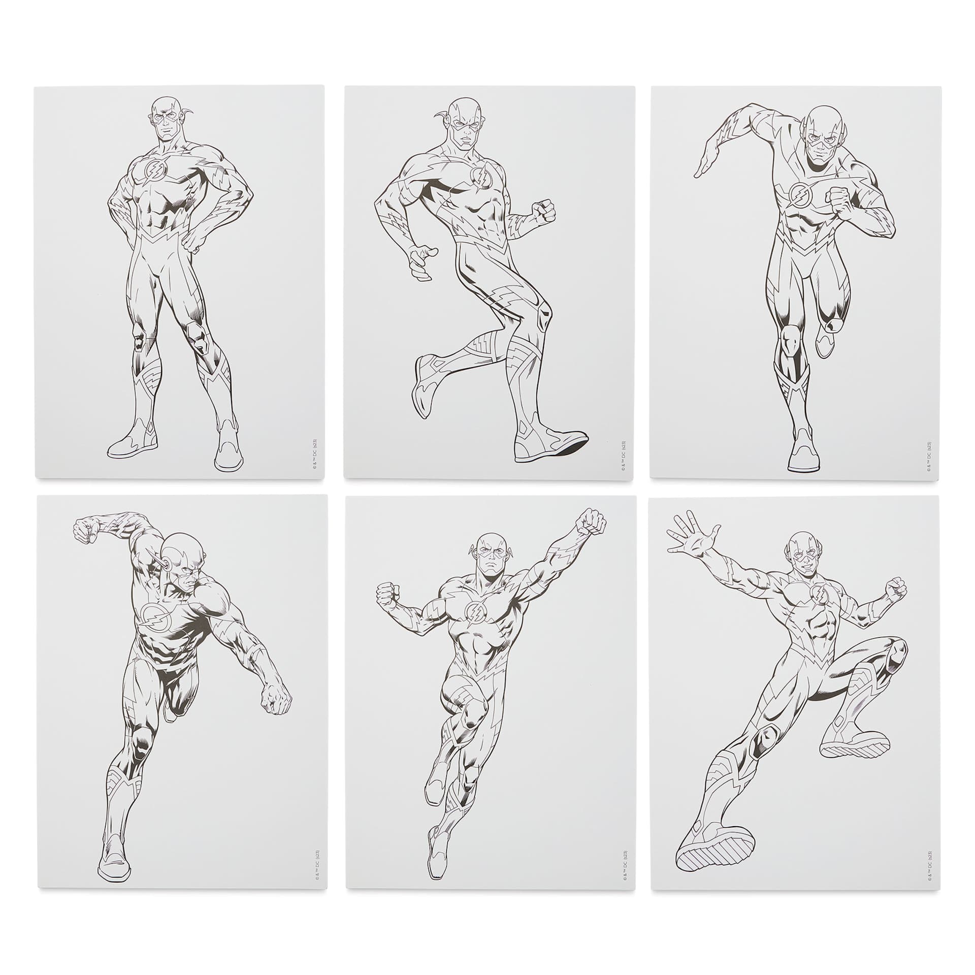 Spectrum Noir DC Heroes and Villains Pro Fan Art Markers - Flash, six line art sheets