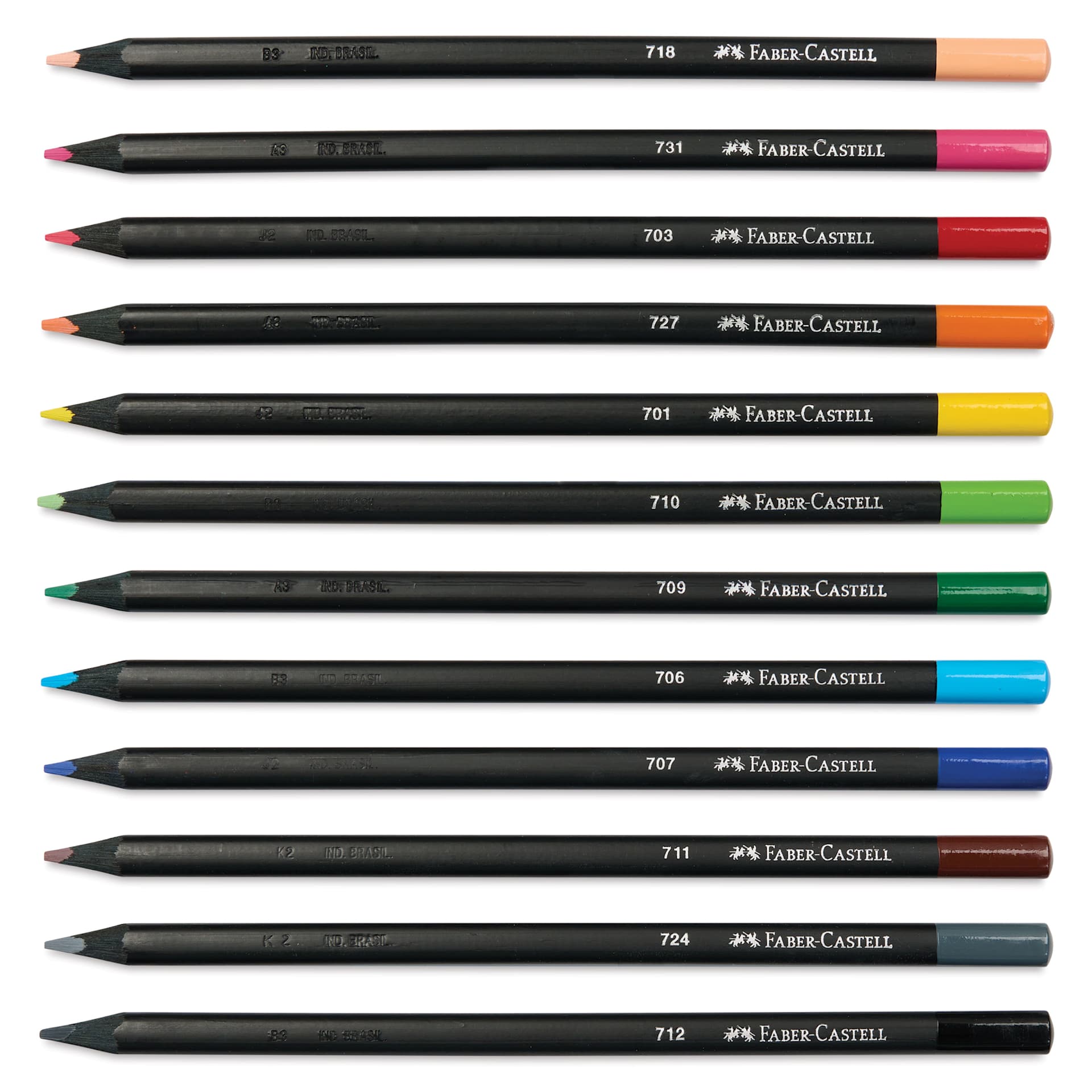 Faber-Castell Black Edition Colored Pencils - Assorted Colors, Set of 12