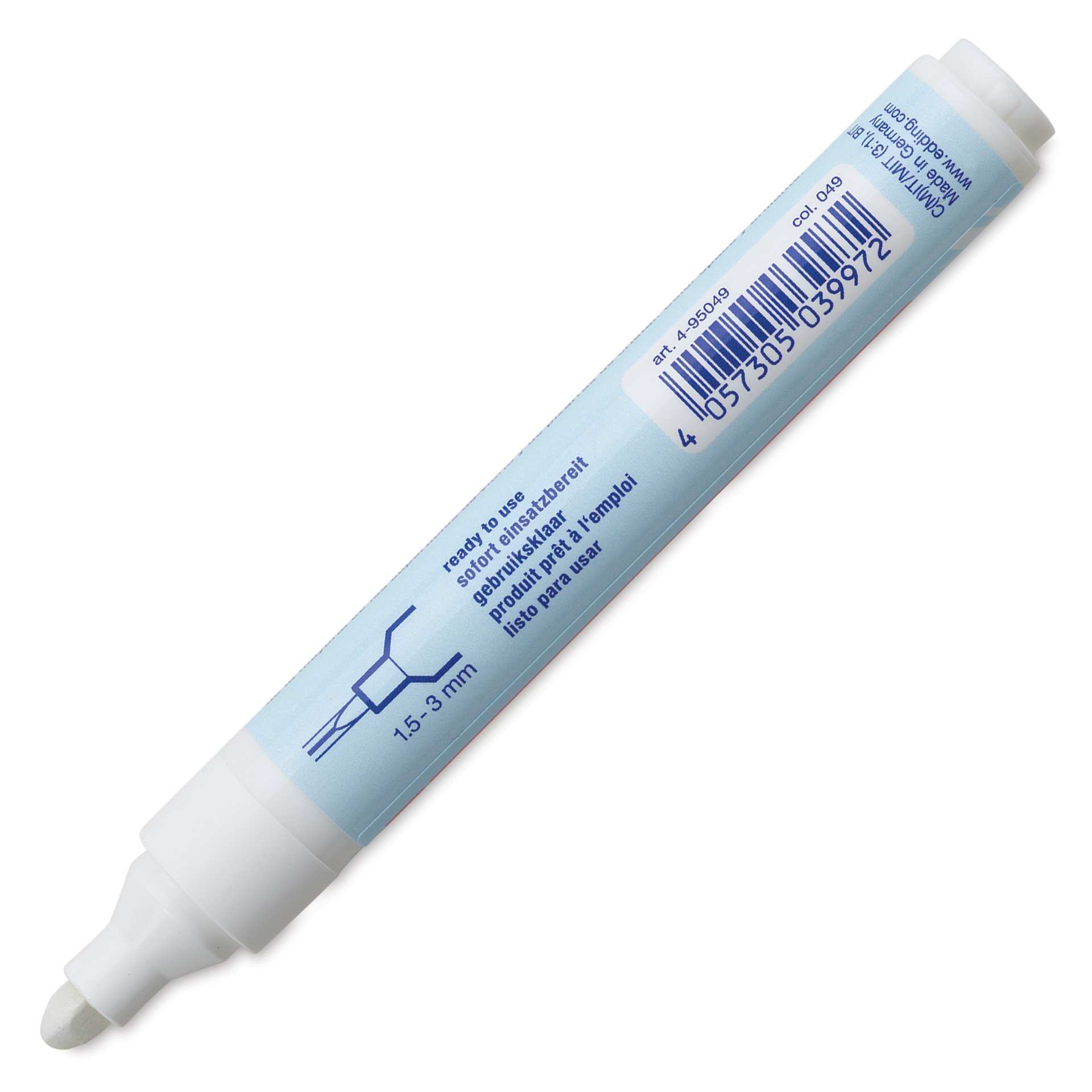 Edding 95 Glass Marker - White, side of the marker barrel showing nib size