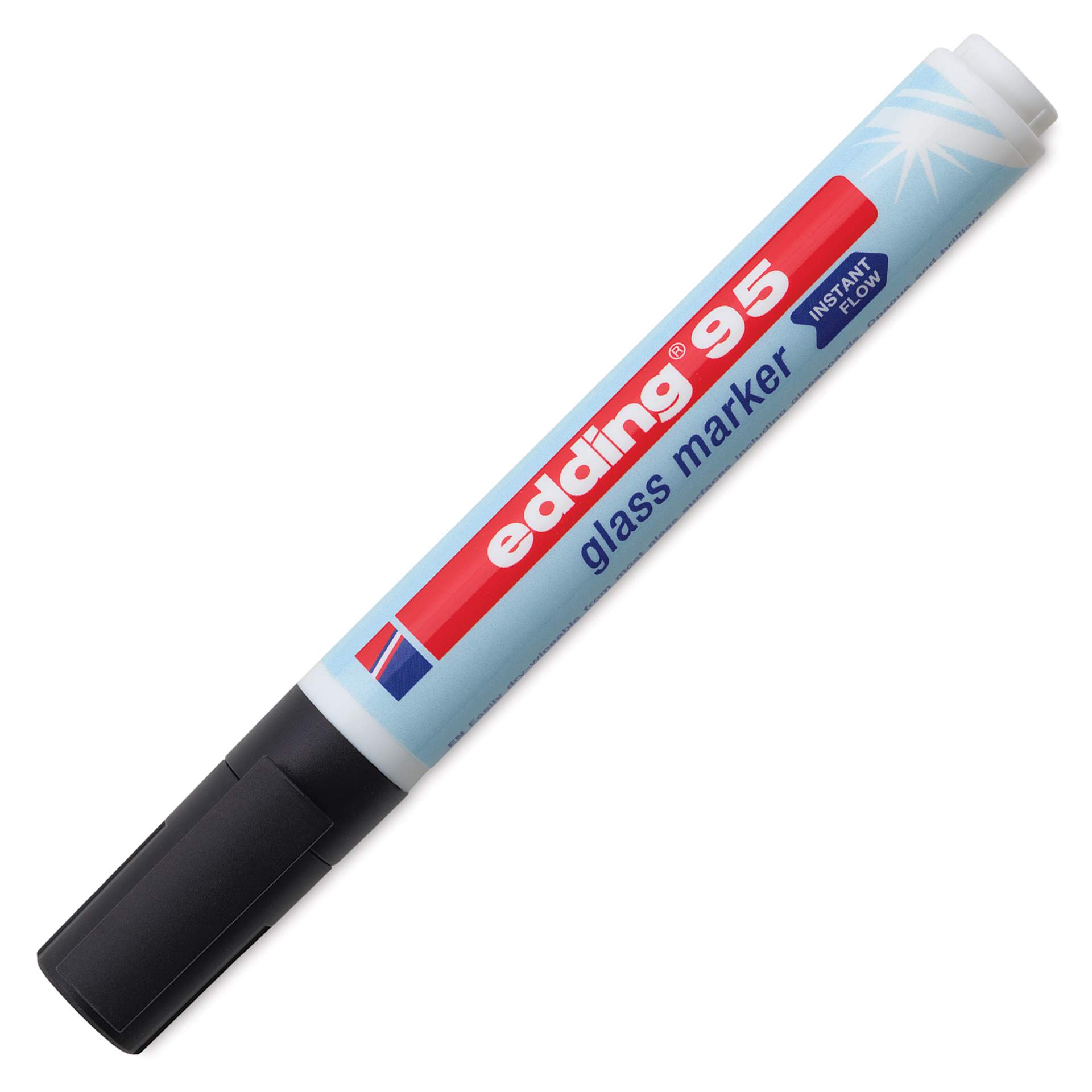 Edding 95 Glass Marker - Black, marker with cap on