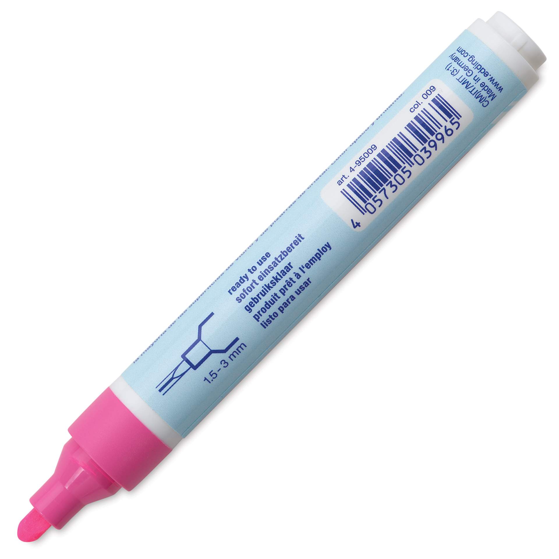 Edding 95 Glass Marker - Pink, side of the marker barrel showing nib size