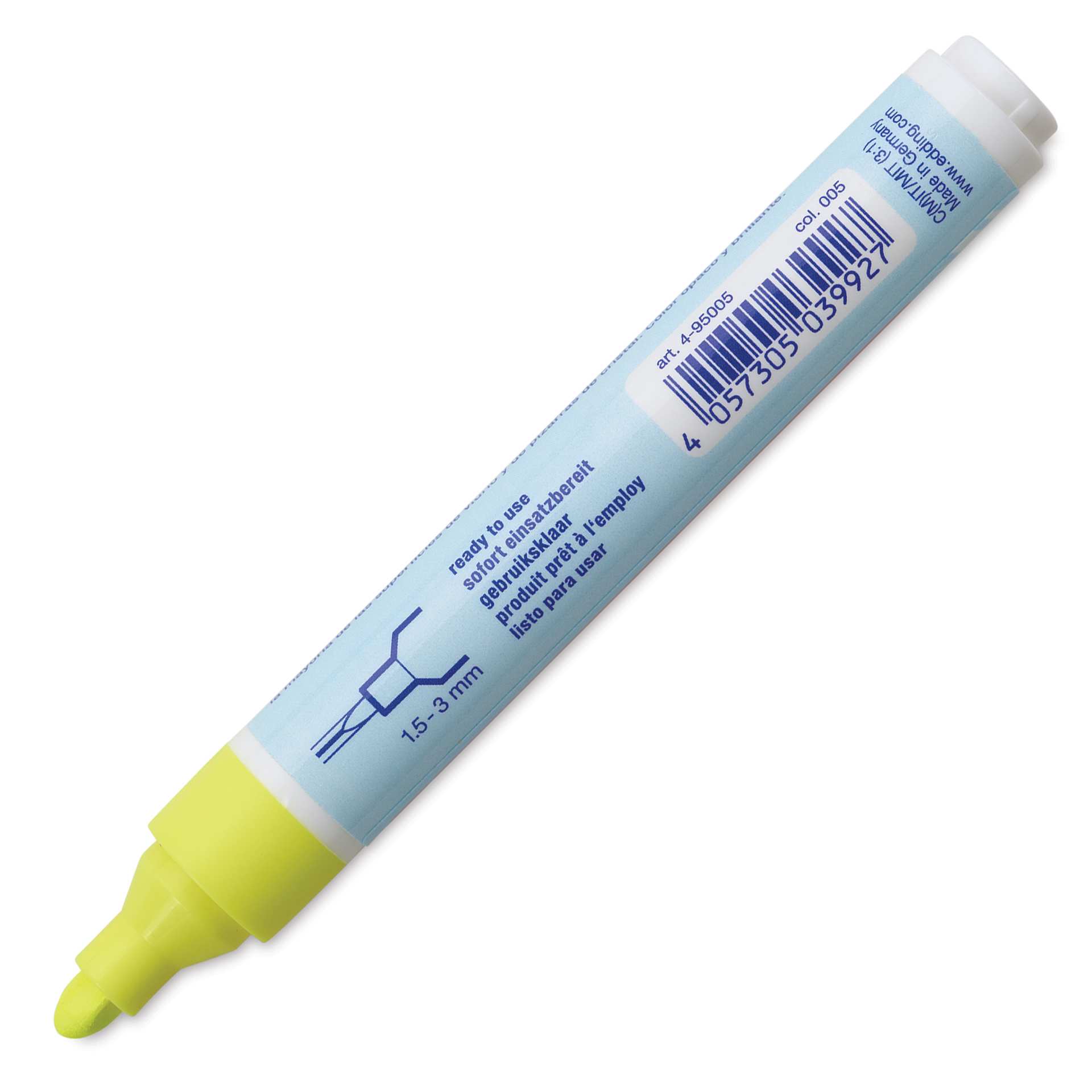 Edding 95 Glass Marker - Yellow, side of the marker barrel showing nib size