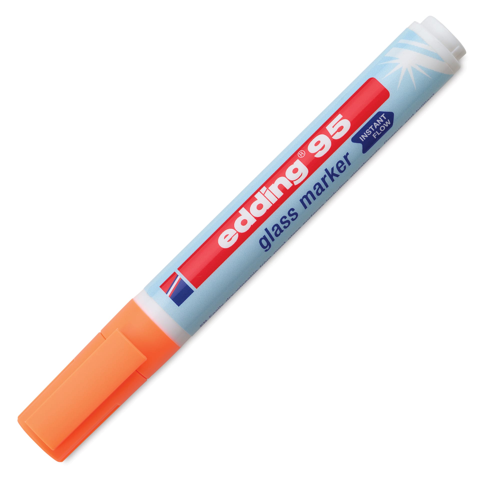Edding 95 Glass Marker - Orange, marker with cap on
