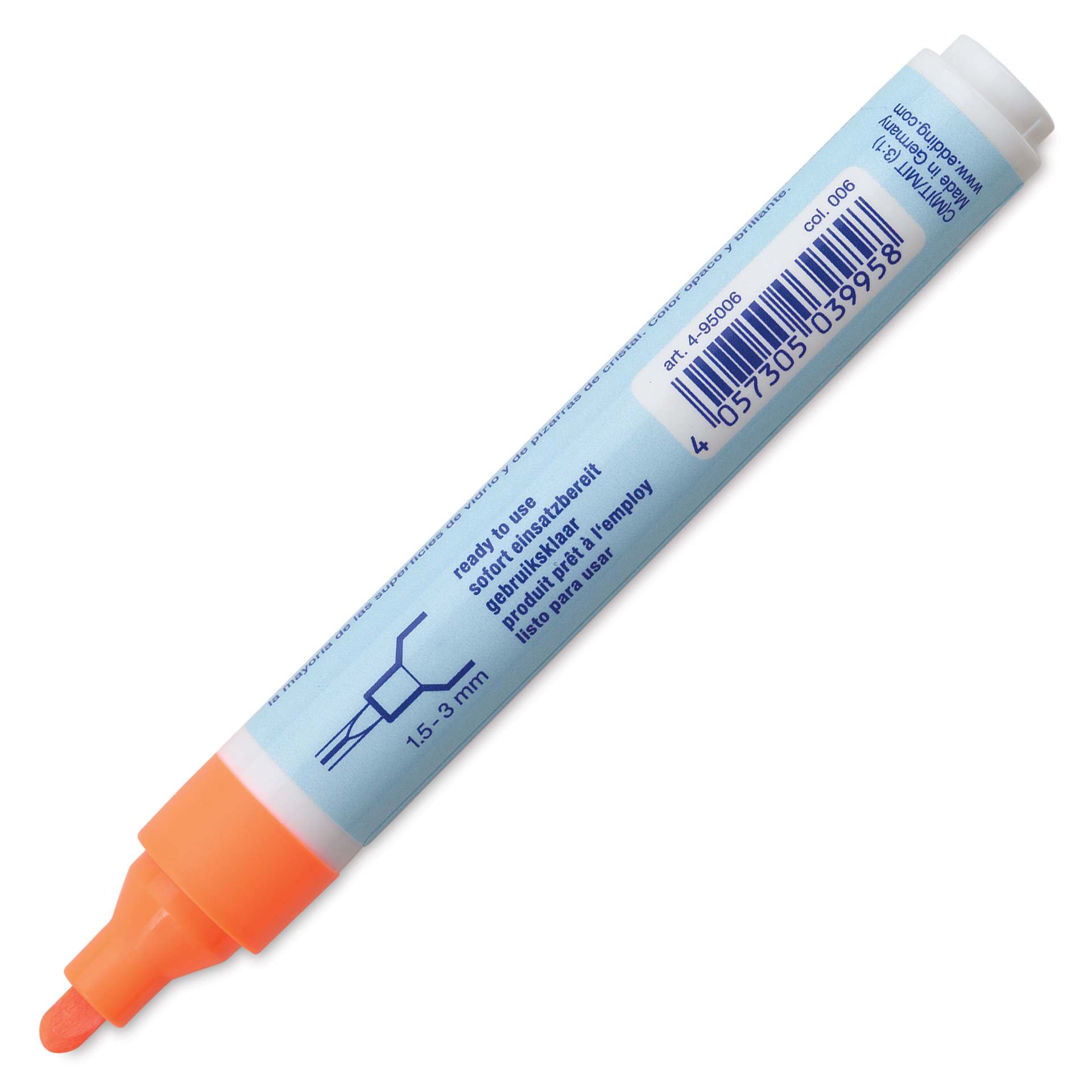 Edding 95 Glass Marker - Orange, side of the marker barrel showing nib size