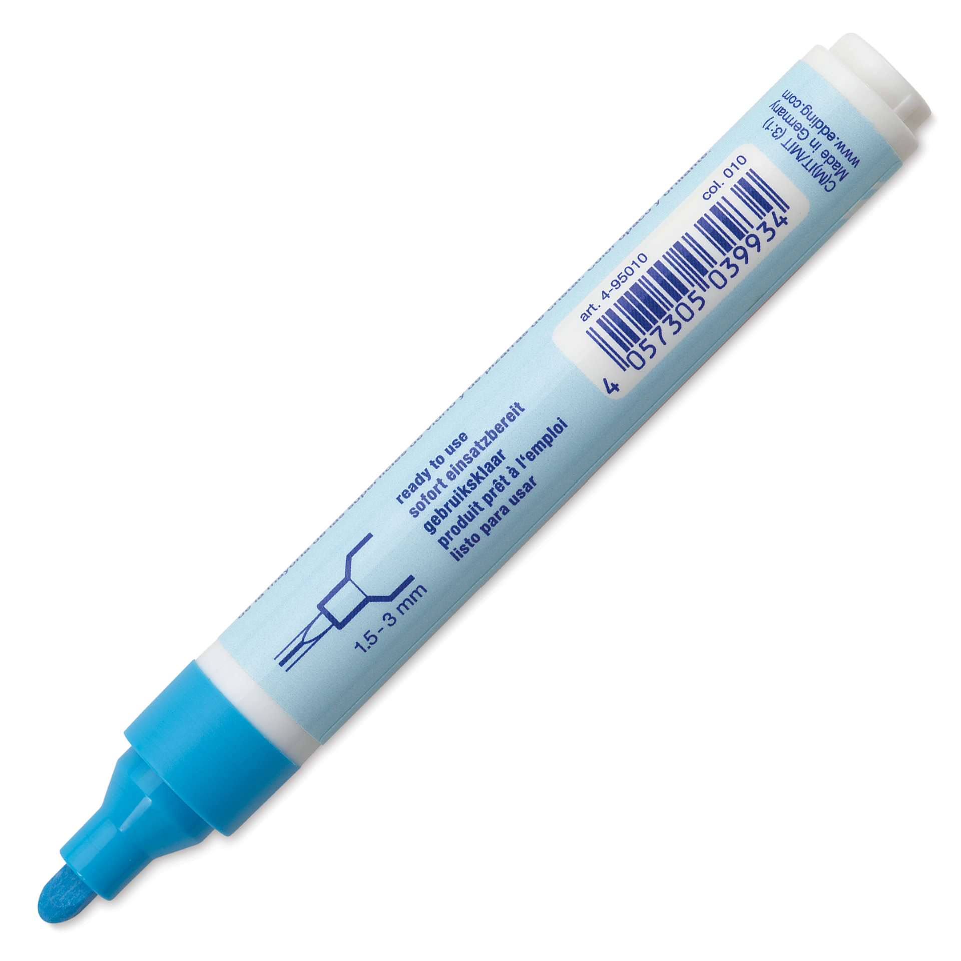 Edding 95 Glass Marker - Light Blue, side of marker barrel showing nib size
