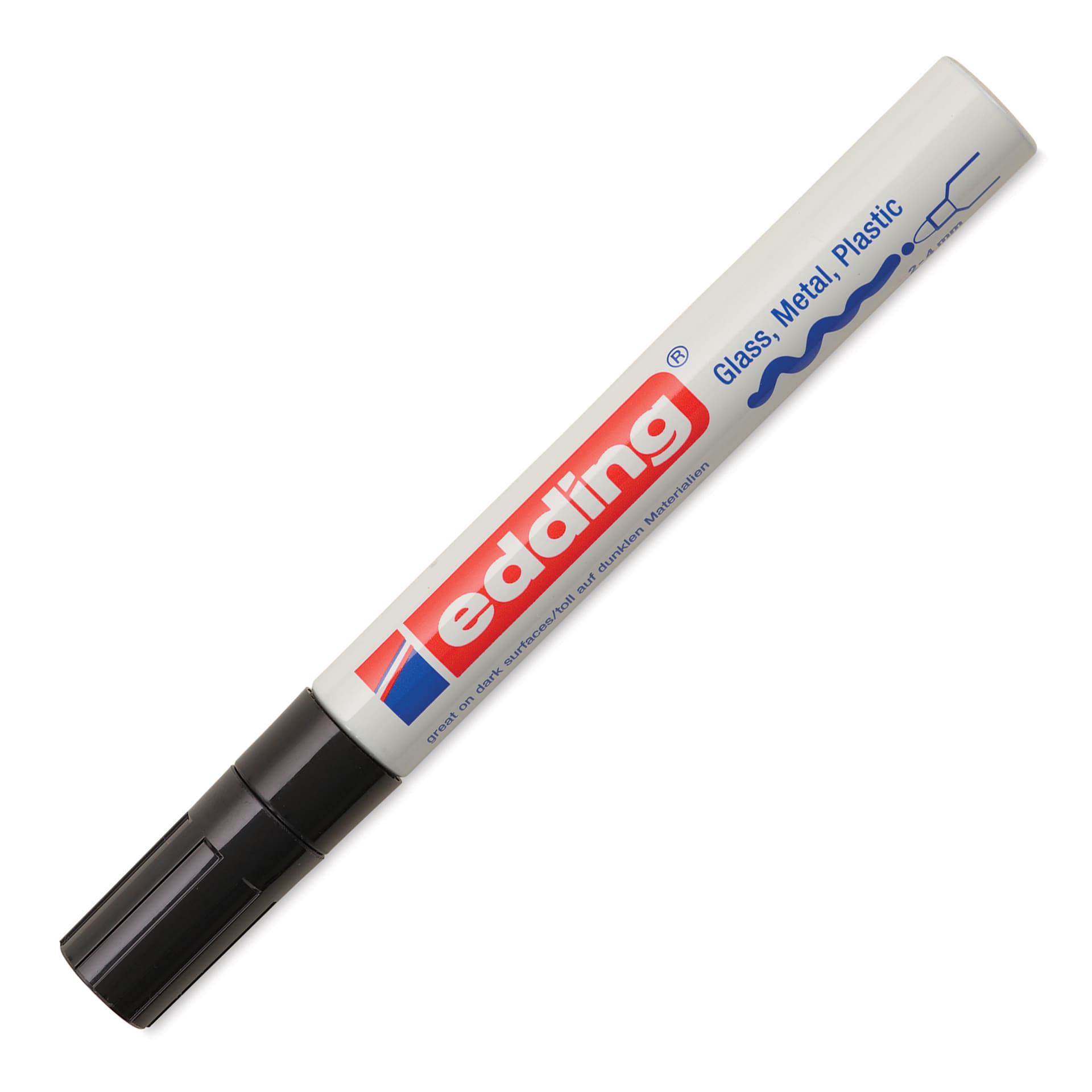 Edding Gloss Paint Marker - Black, Round Nib, 2-4 mm, cap on