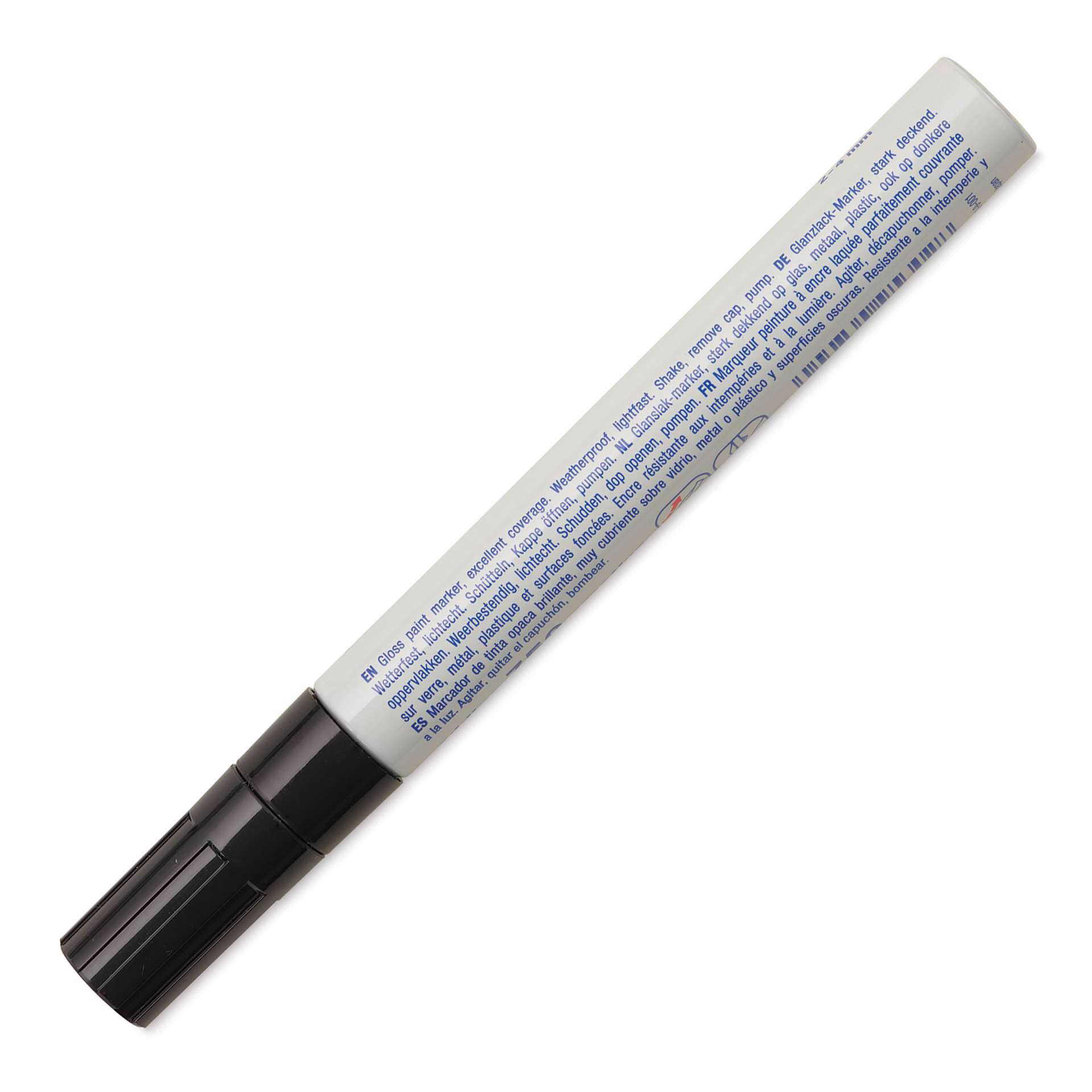 Edding Gloss Paint Marker - Black, Round Nib, 2-4 mm, marker barrel showing description
