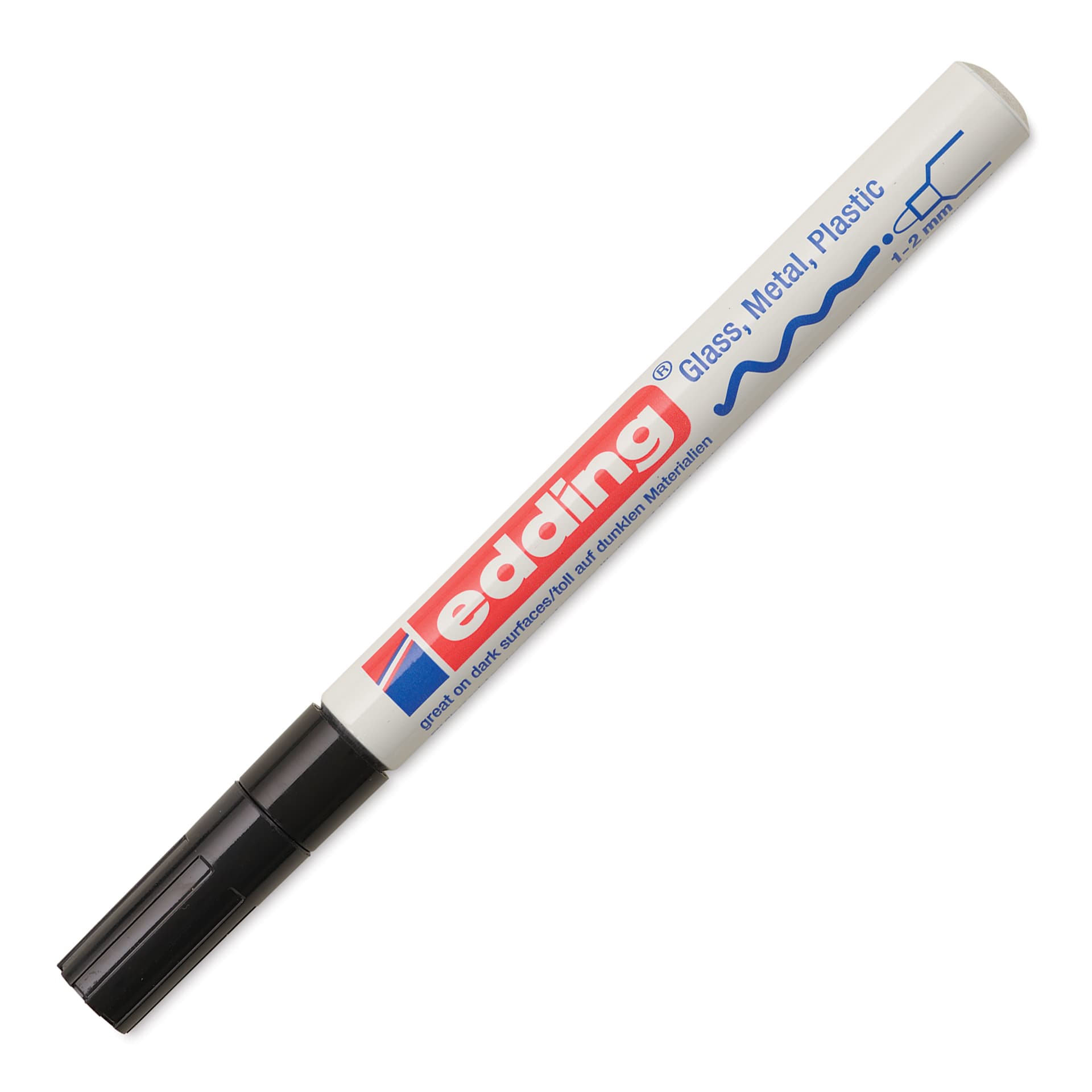 Edding Gloss Paint Marker - Black, Round Nib, 1-2 mm, cap on