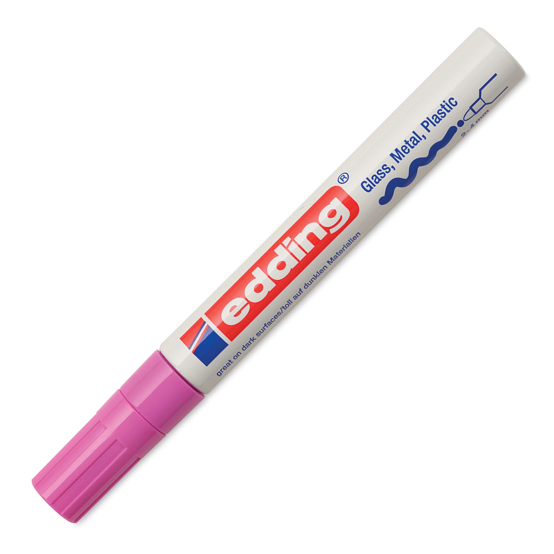 Edding Gloss Paint Marker - Pink, Round Nib, 2-4 mm, cap on