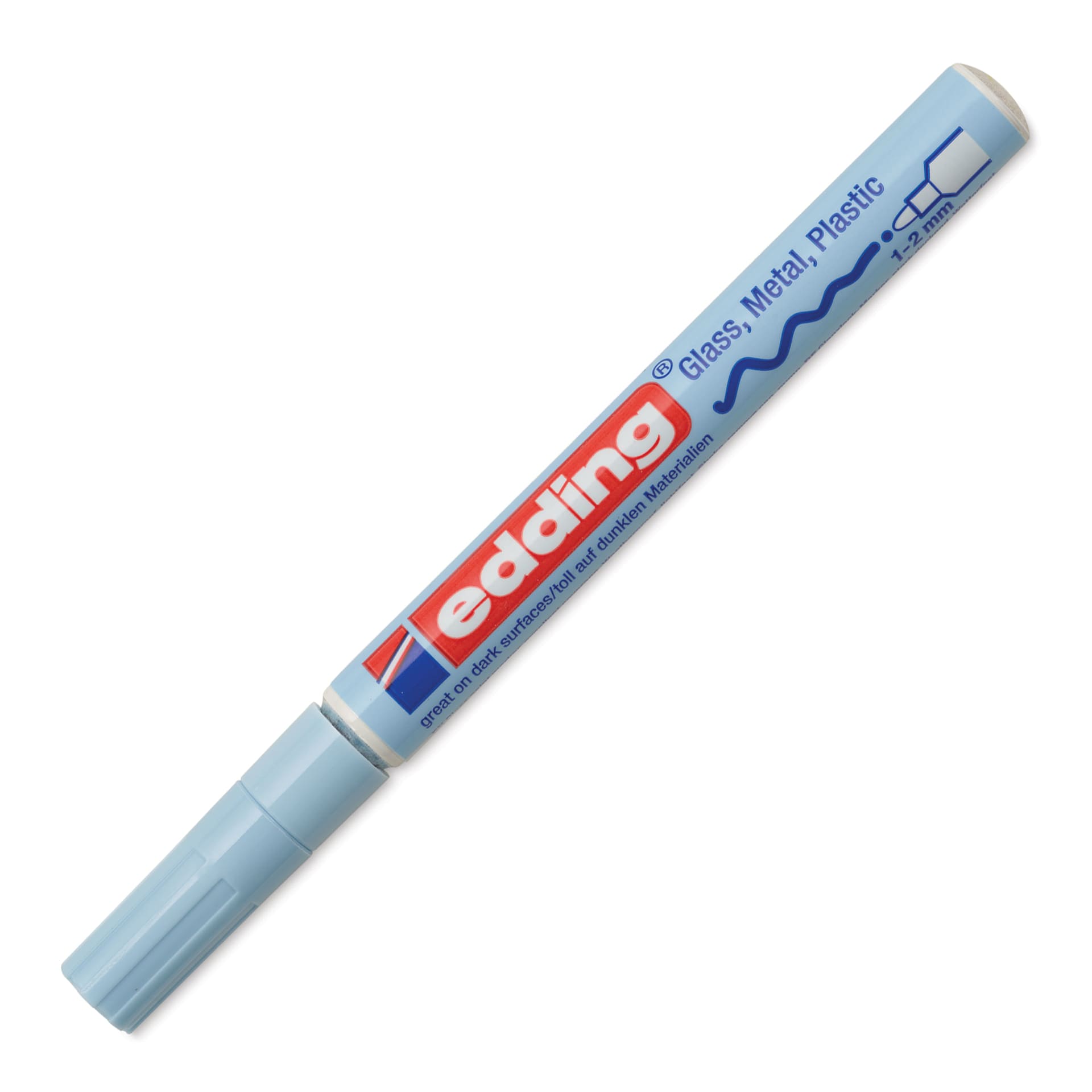 Edding Gloss Paint Marker - Pastel Blue, Round Nib, 1-2 mm, cap on