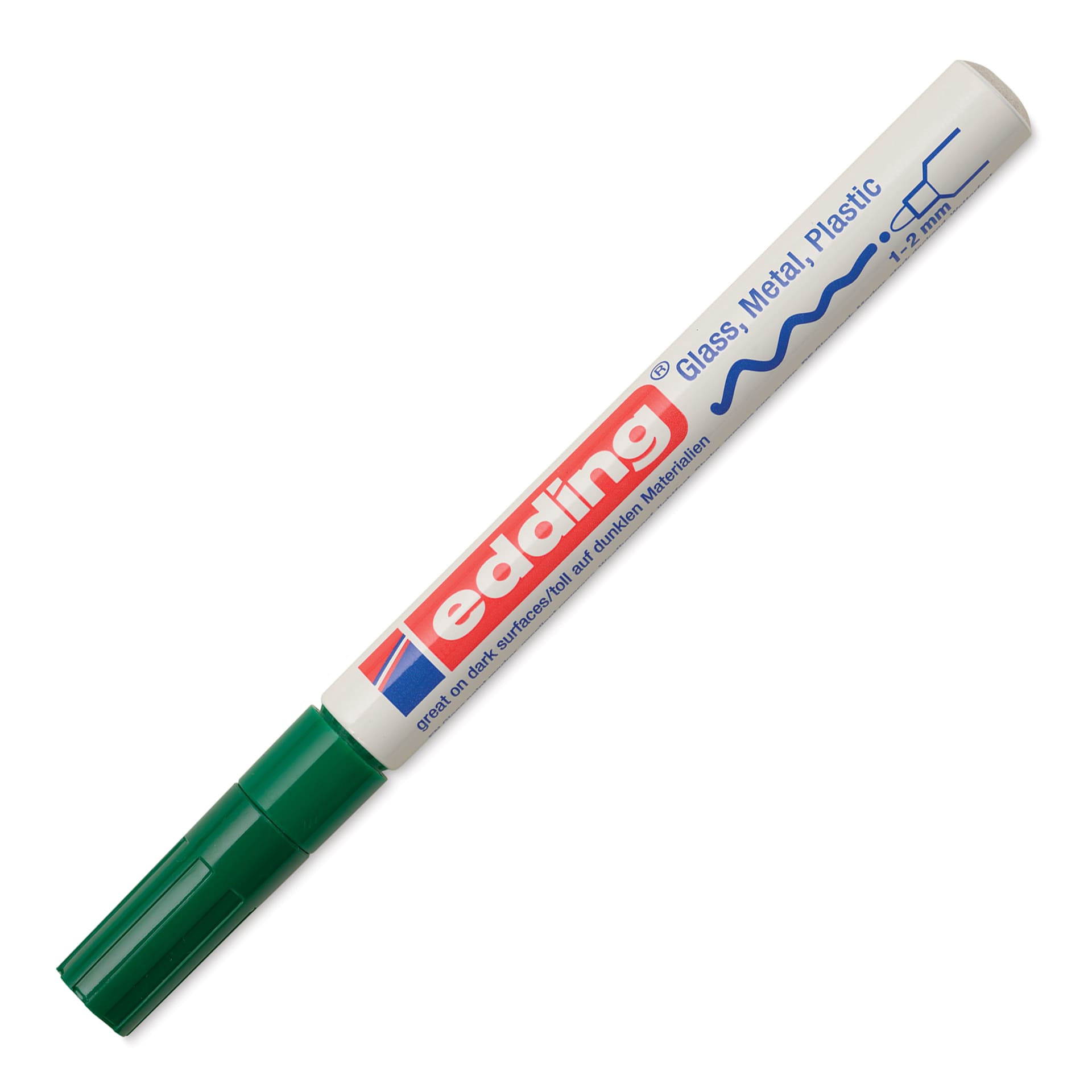 Edding Gloss Paint Marker - Green, Round Nib, 1-2 mm, cap on