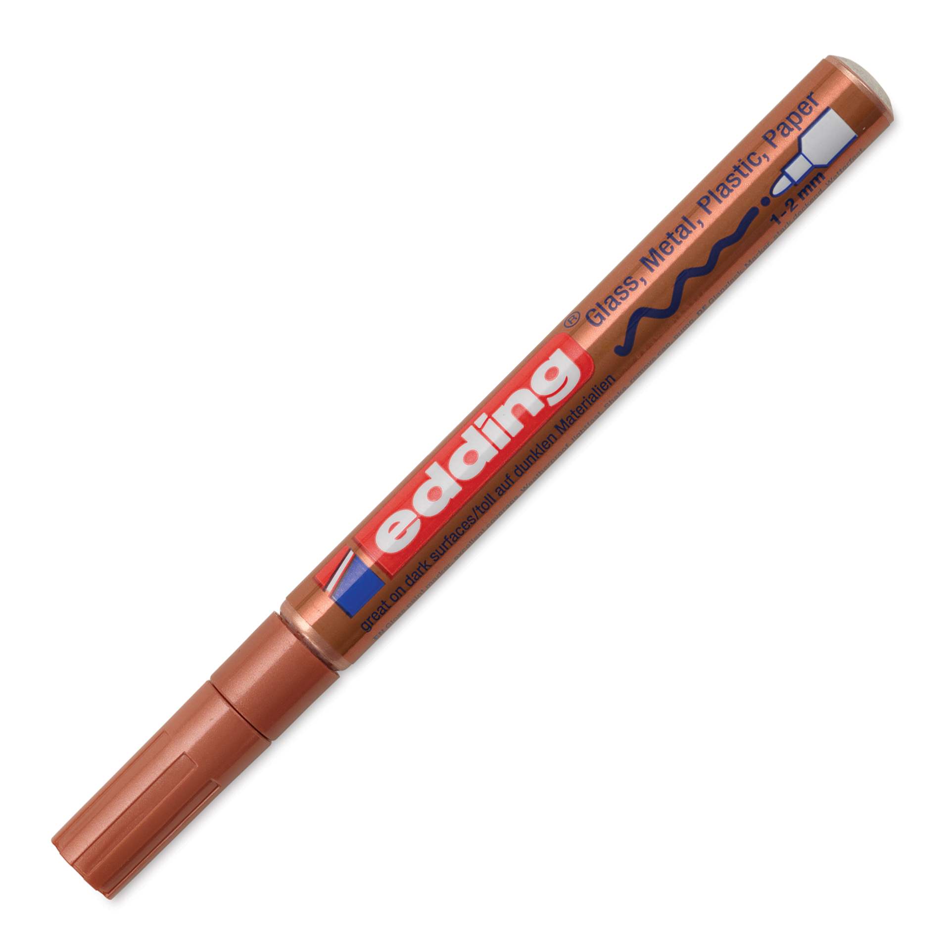 Edding Gloss Paint Marker - Copper, Round Nib, 1-2 mm, cap on