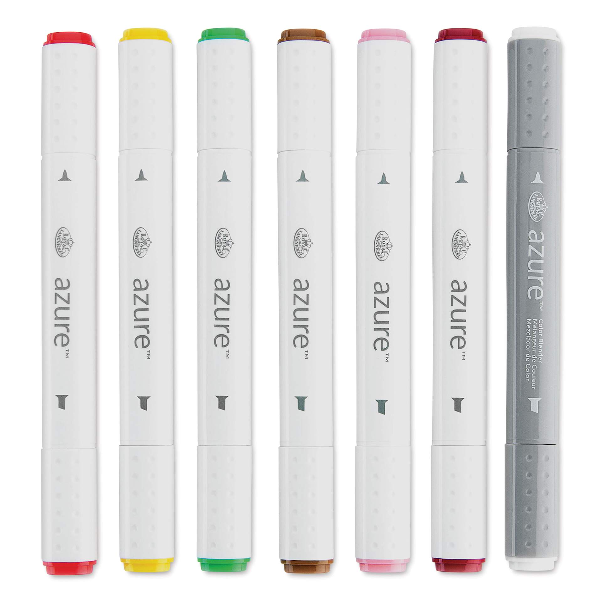 Royal & Langnickel Azure Dual Tip Markers - Set of 7, Botanic Colors, markers laid out