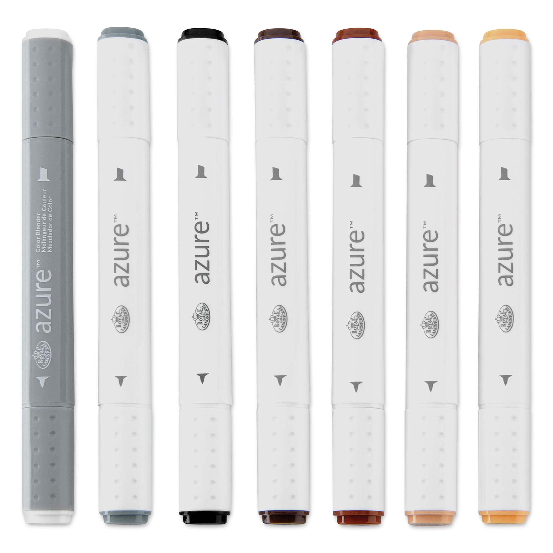 Royal & Langnickel Azure Dual Tip Markers - Set of 7, Rustic Colors, markers laid out