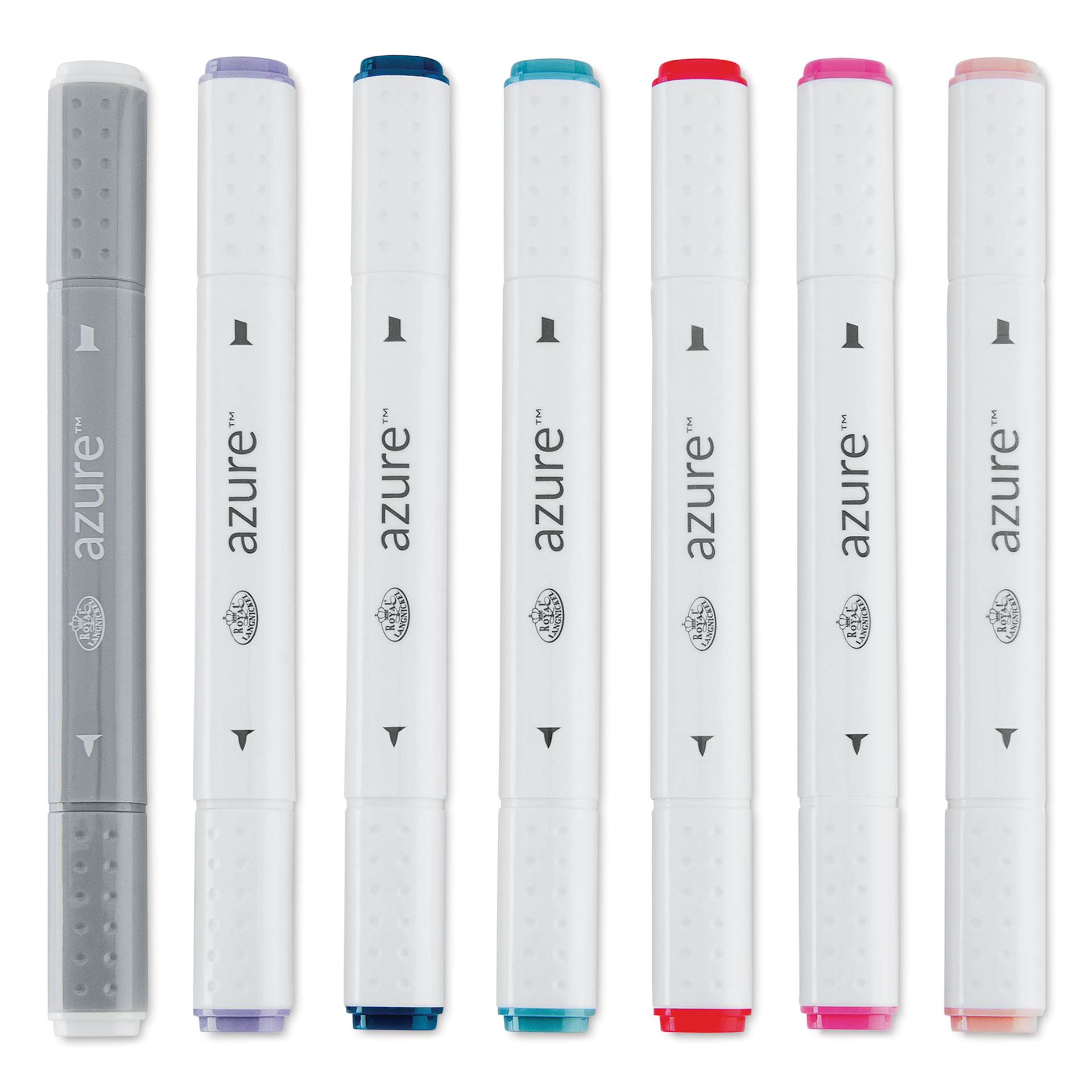 Royal & Langnickel Azure Dual Tip Markers - Set of 7, Dusk Colors, markers laid out