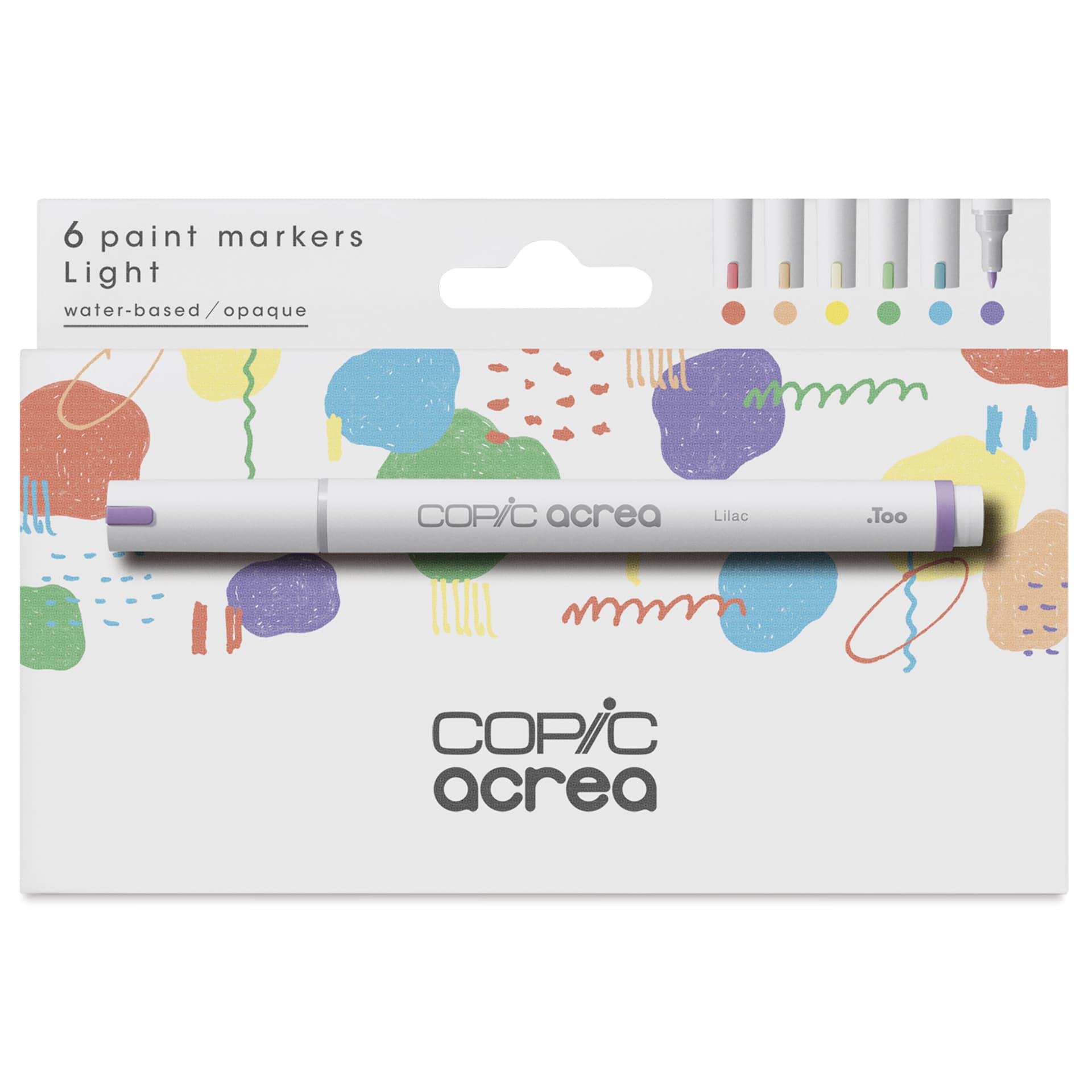 Copic Acrea Paint Markers - Light Colors, Set of 6, front of the packaging