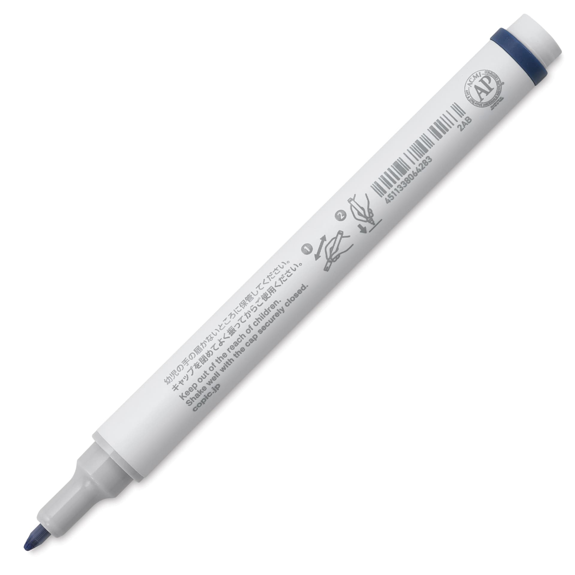 Copic Acrea Paint Marker - Indigo Blue 024, marker barrel showing usage  instructions