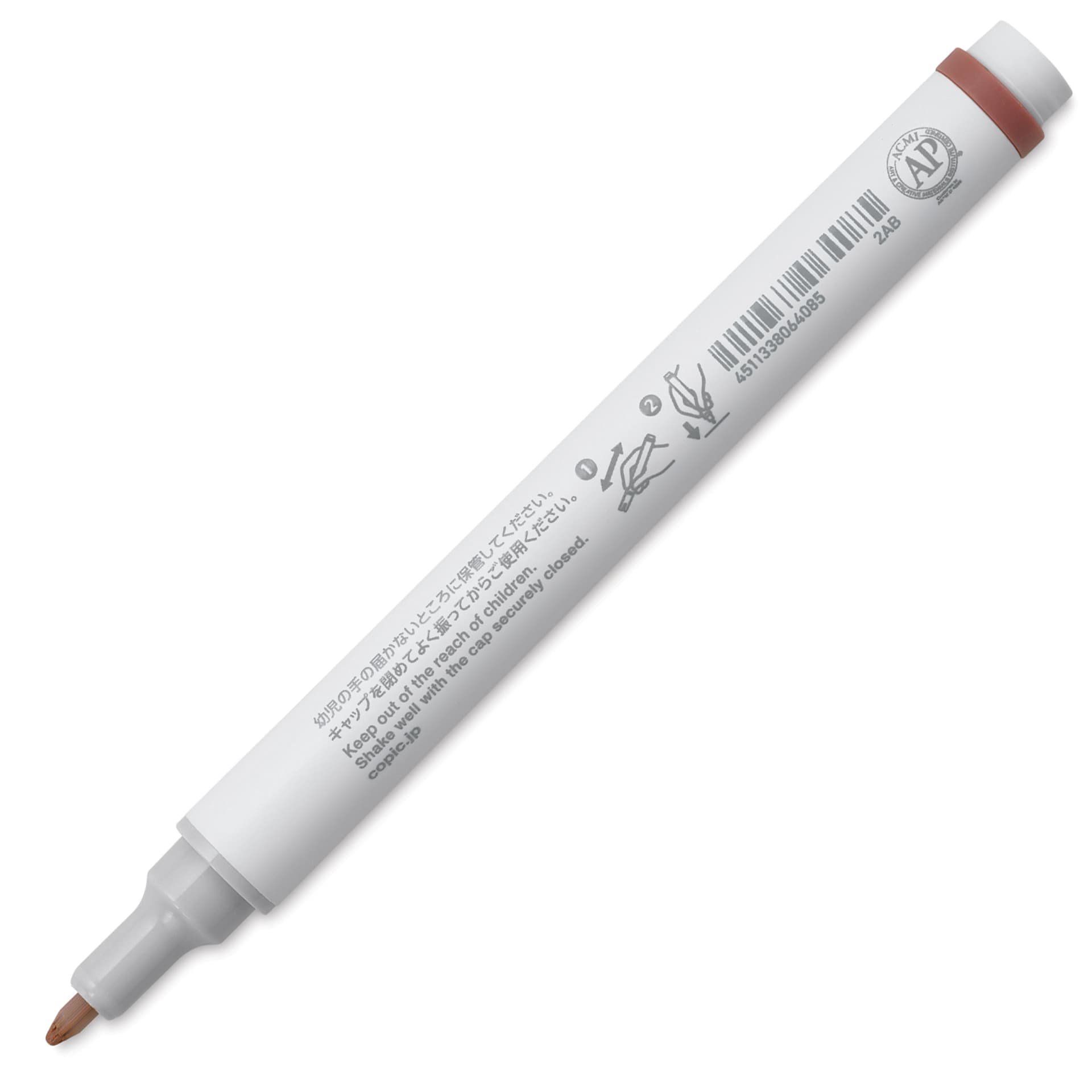 Copic Acrea Paint Marker - Sepia 004, marker barrel showing usage instructions