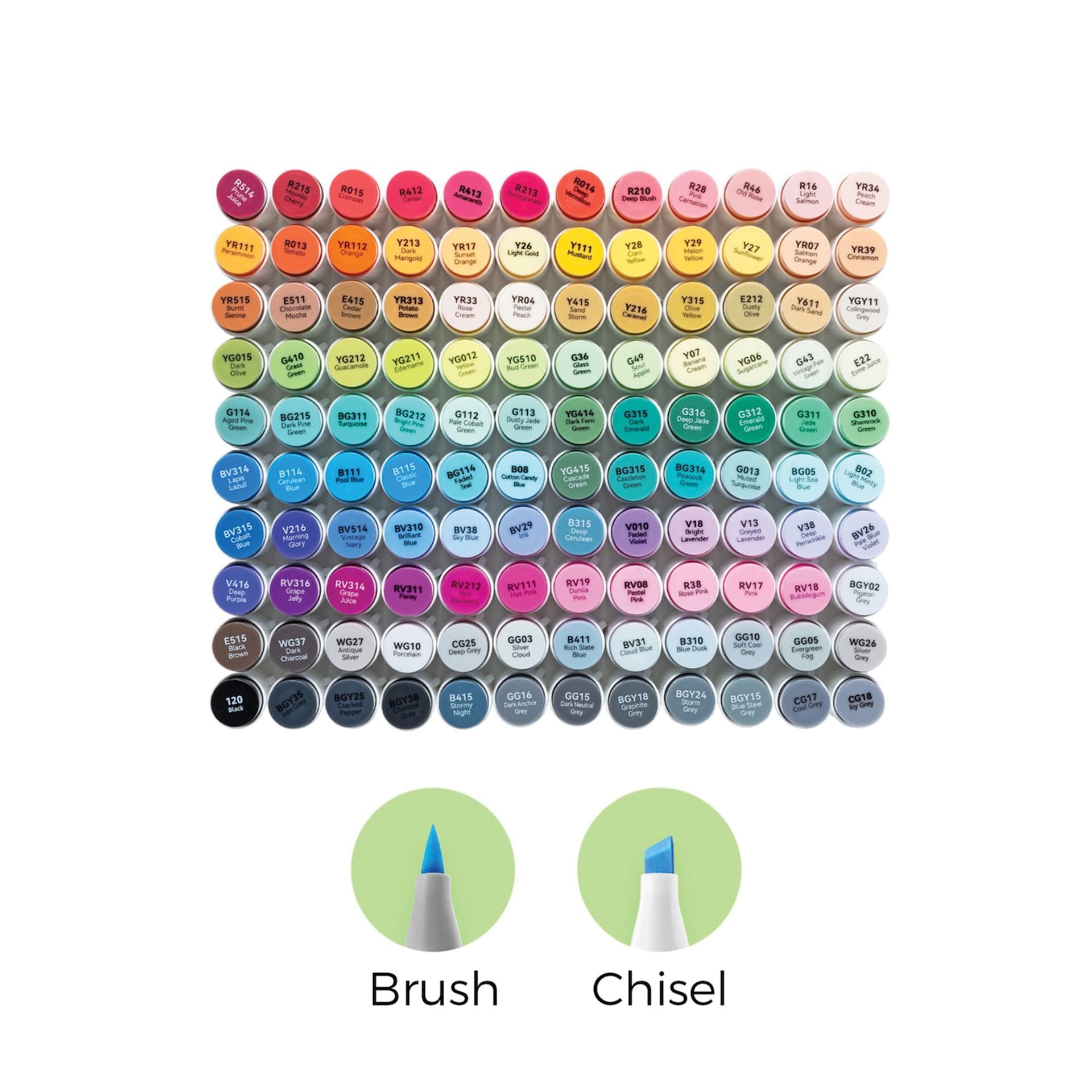 Ohuhu Honolulu Dual Tip Marker Set - Set of 120, Assorted, included colors