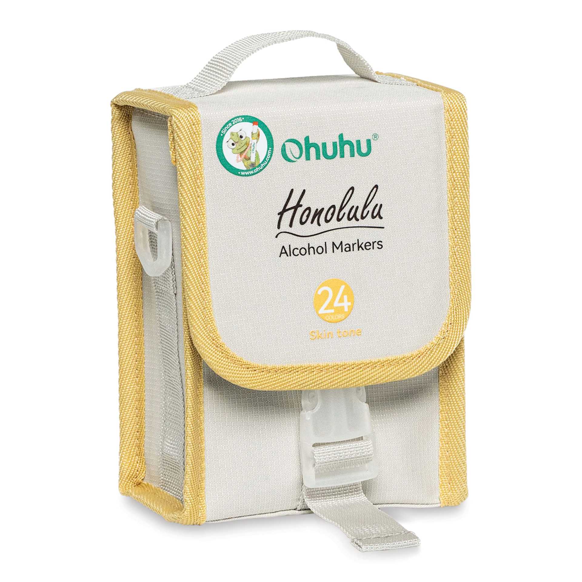 Ohuhu Honolulu Dual Tip Marker Set - Set of 24, Skin Tone, front of case