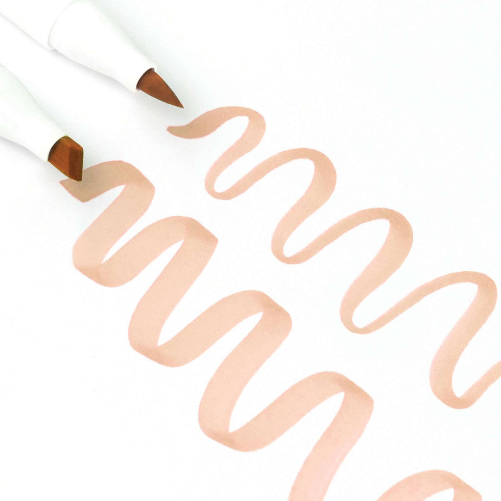 Ohuhu Honolulu Dual Tip Marker Set - Set of 6, Skin Tone, brush and chisel tips