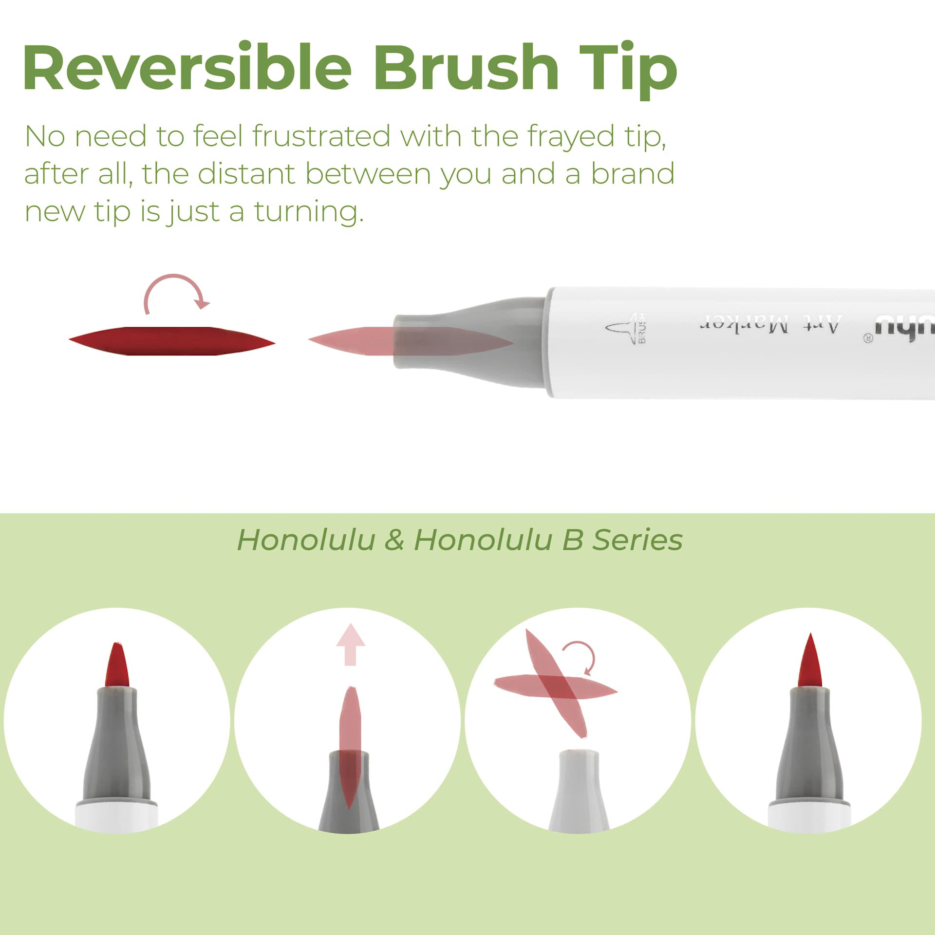 Ohuhu Marker Replacement Tips - Set of 9, brush tip features