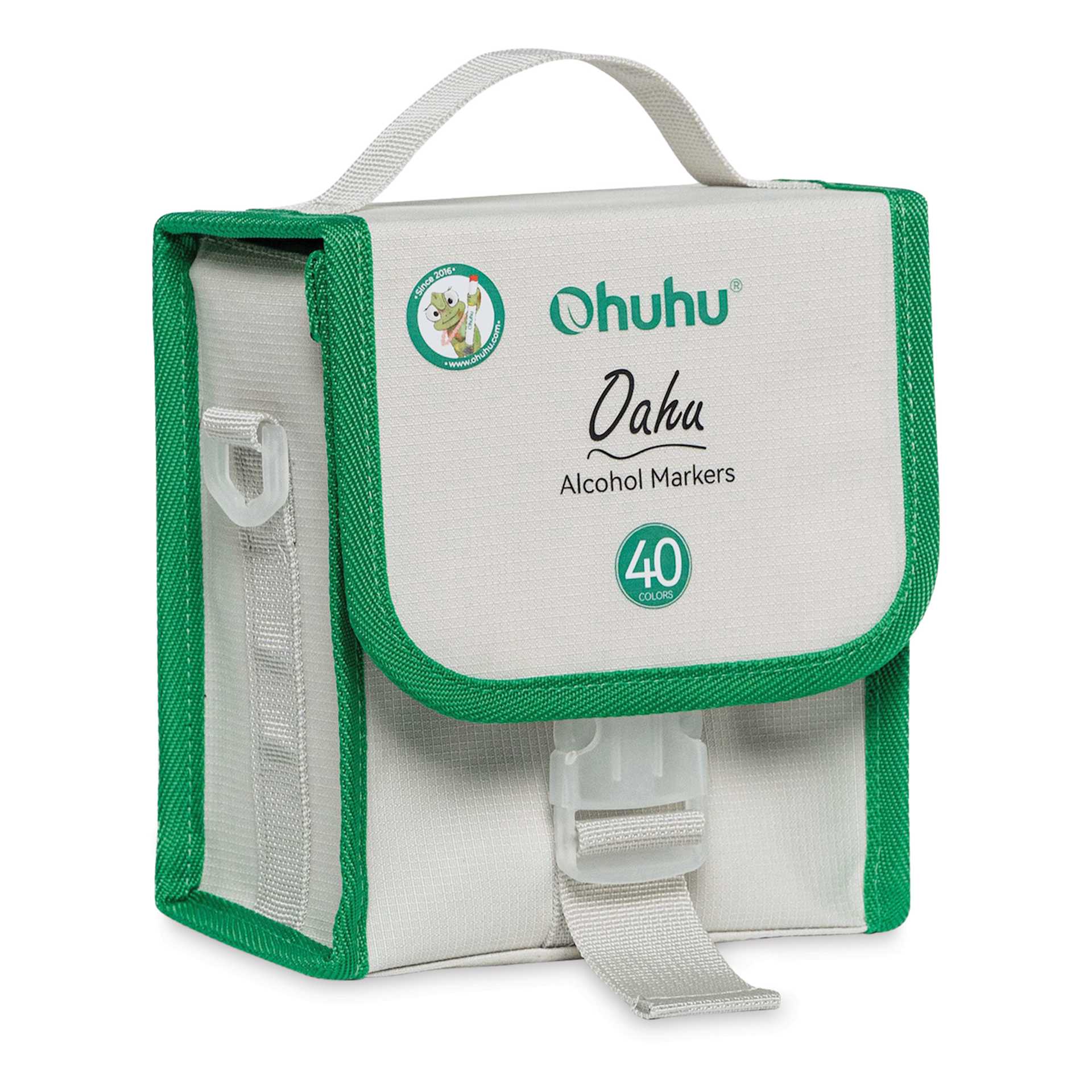 Ohuhu Oahu Dual-Tip Marker Set - Set of 40, Unique Colors, front of case