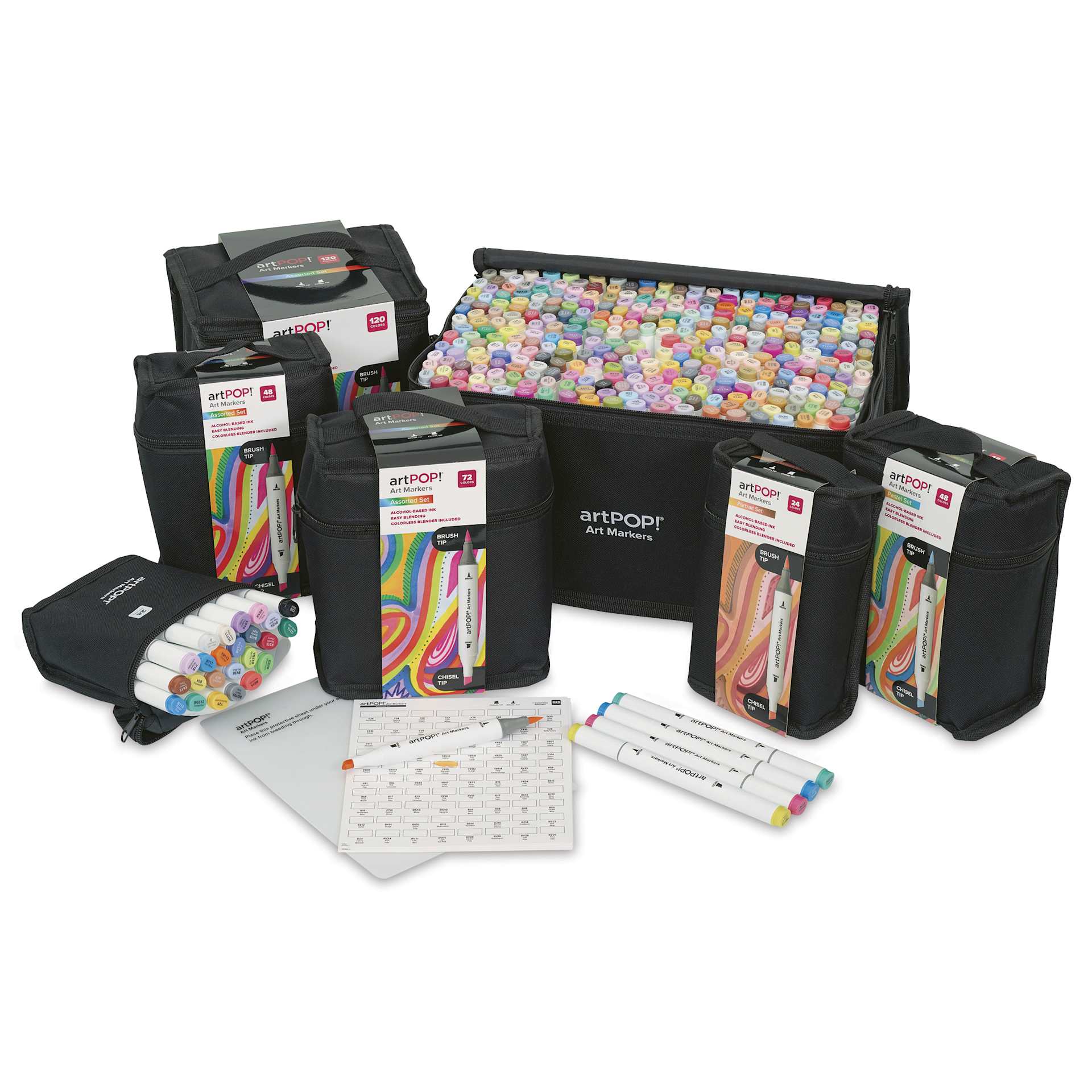artPOP! Chisel and Brush Dual Tip Alcohol Art Marker Sets