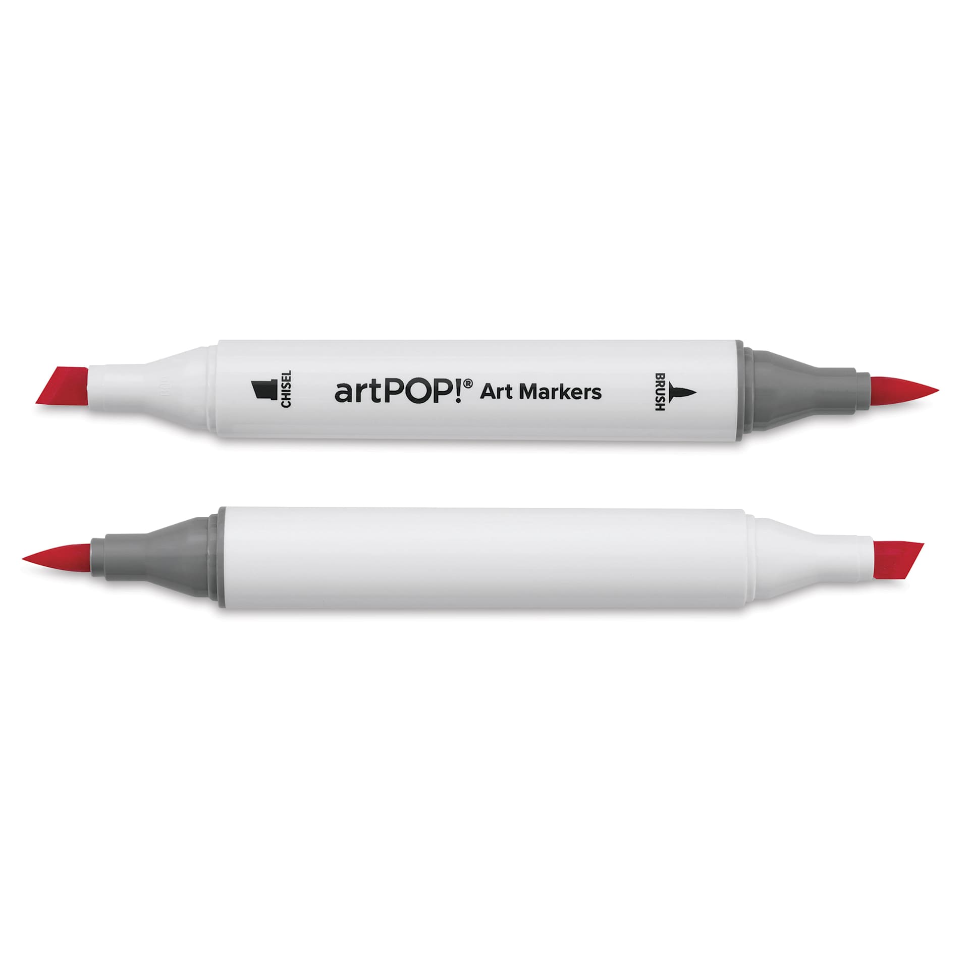 artPOP! Chisel and Brush Dual Tip Alcohol Art Marker, front and back of marker