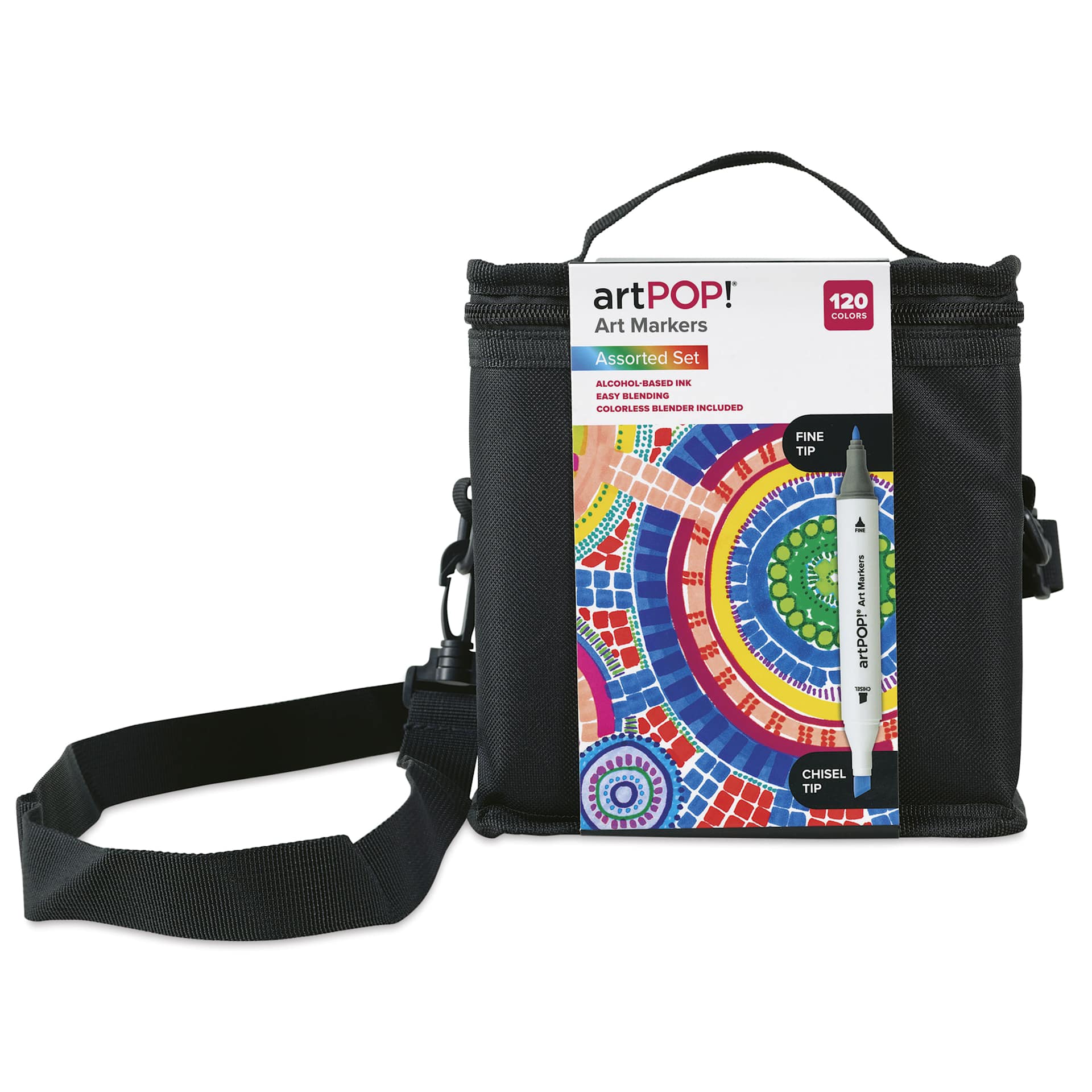 artPOP! Chisel and Fine Dual Tip Alcohol Art Marker Set - Set of 121, Assorted, front of packaging