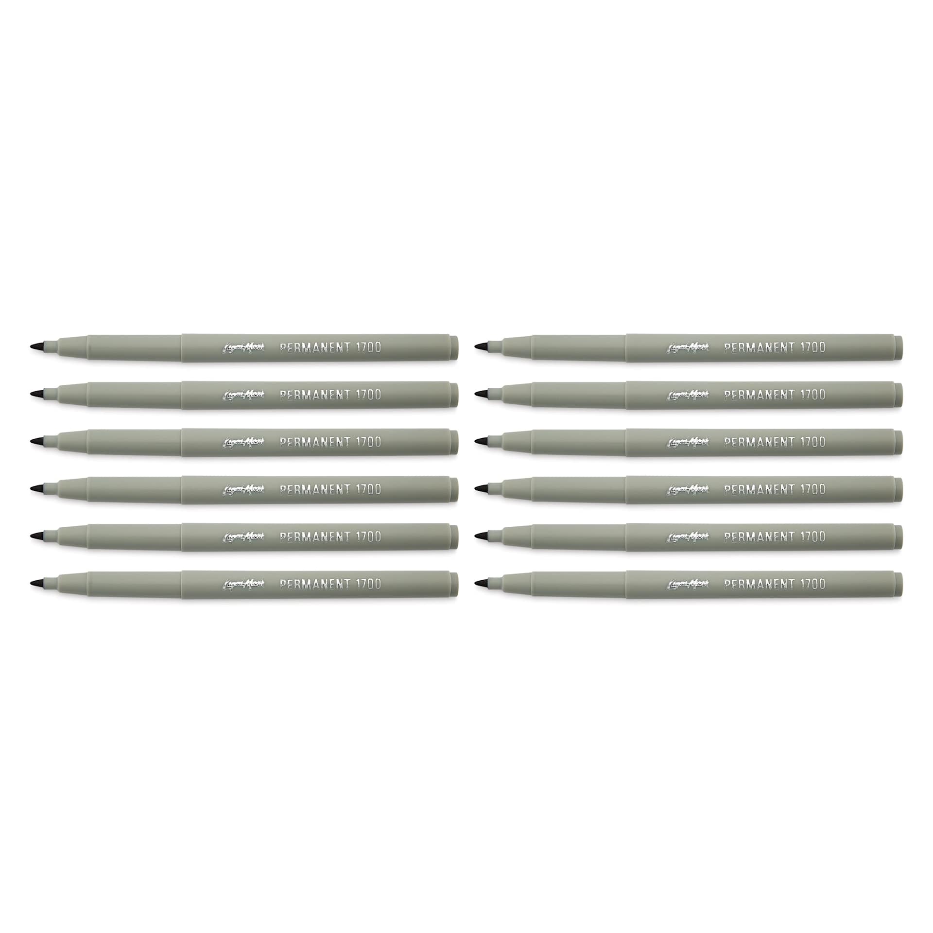 Liqui-Mark Permanent Markers- Pkg of 12, Black, Extra Fine Tip with caps off