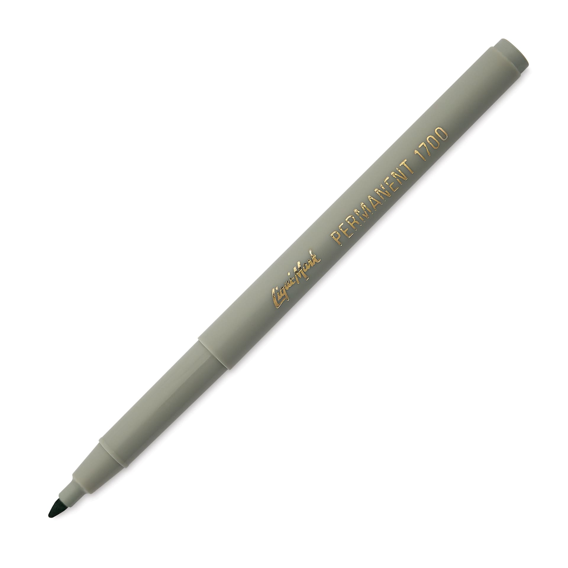 Liqui-Mark Permanent Markers- Pkg of 12, Green, Extra Fine Tip single marker with cap off