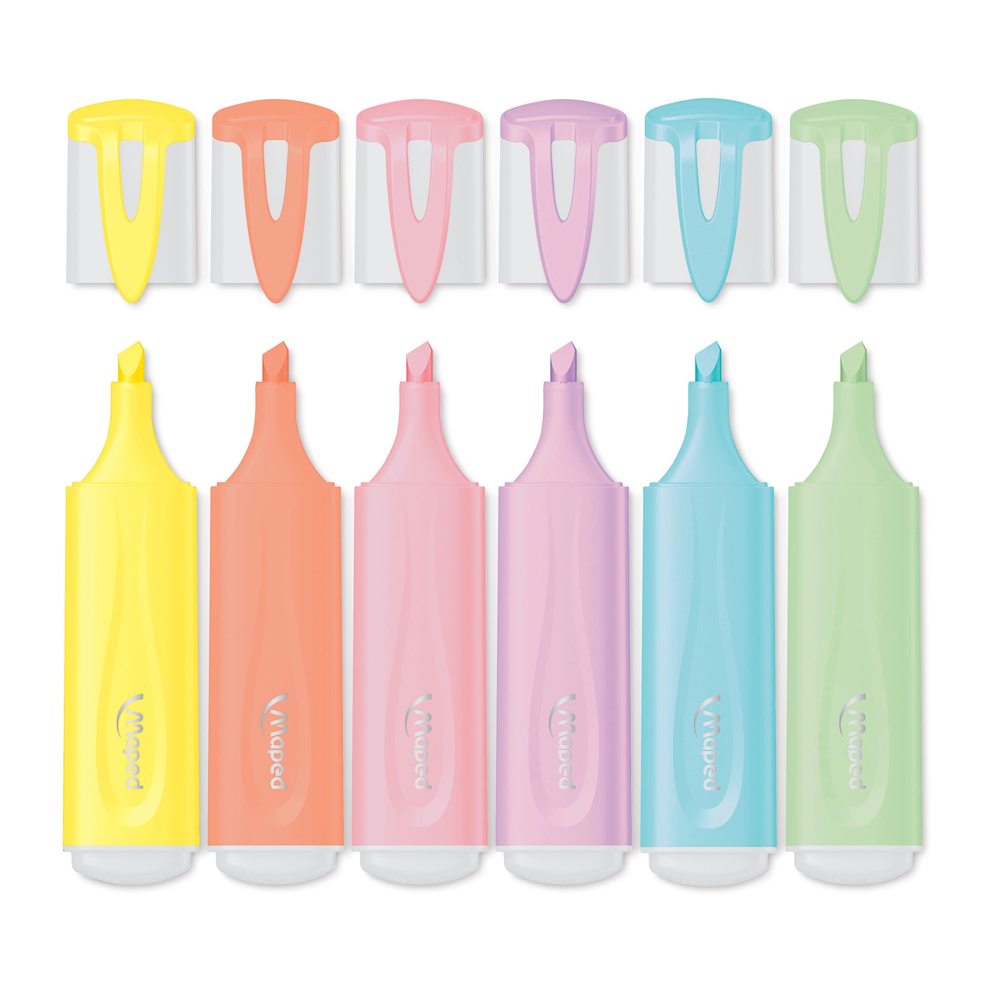 Maped Fluo Peps Highlighters - Set of 6, Classic Pastel