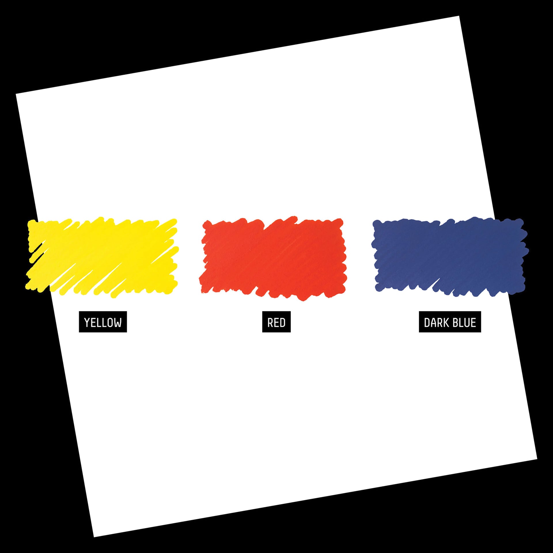 Yellow, Red, and Dark Blue.