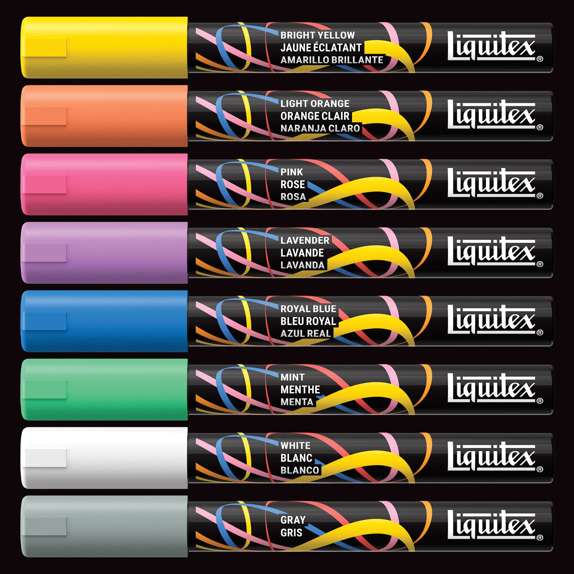 Liquitex Markers - Set of 8, Dreamscape Colors, Bullet Tip, 2 mm, contents
