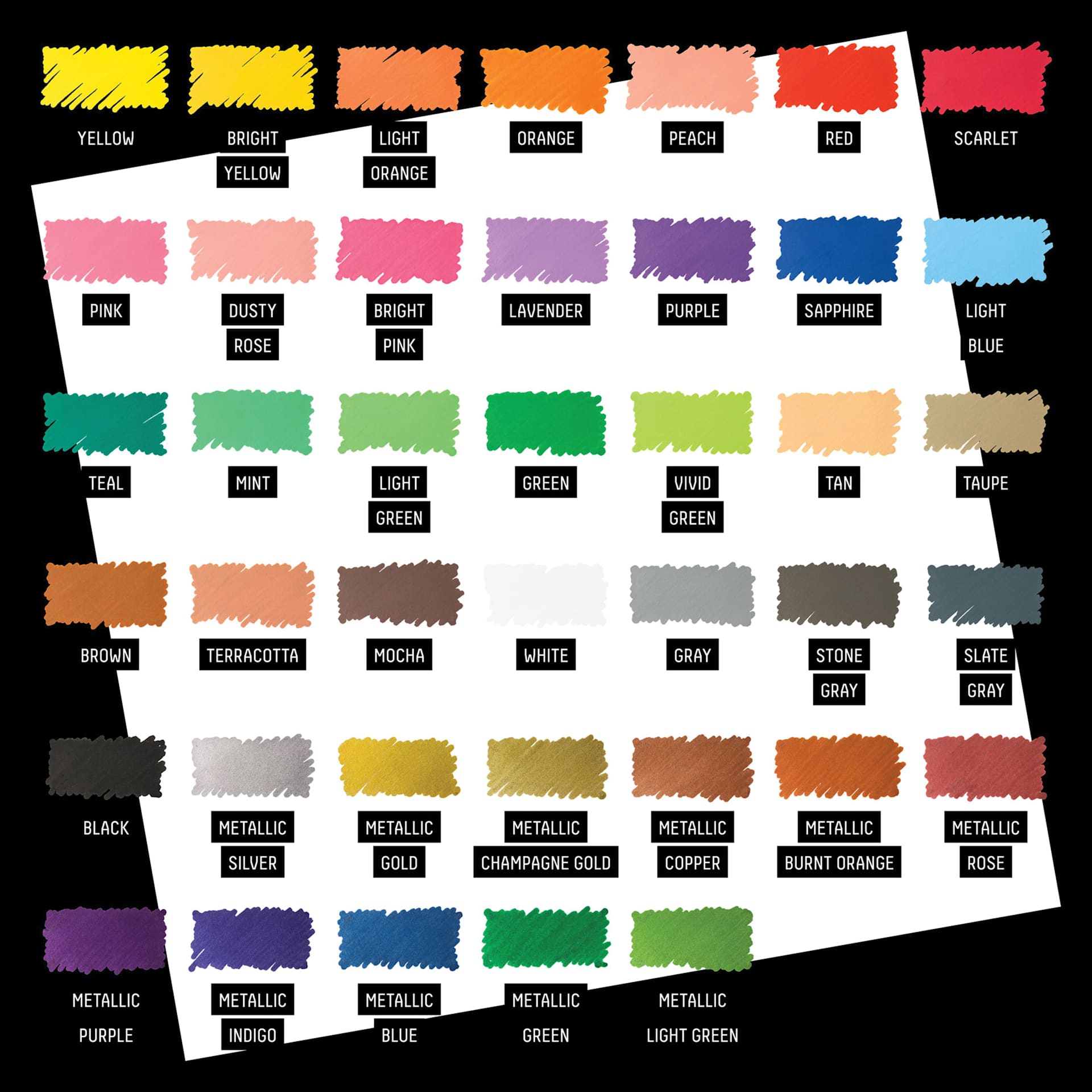 List of colors in set.