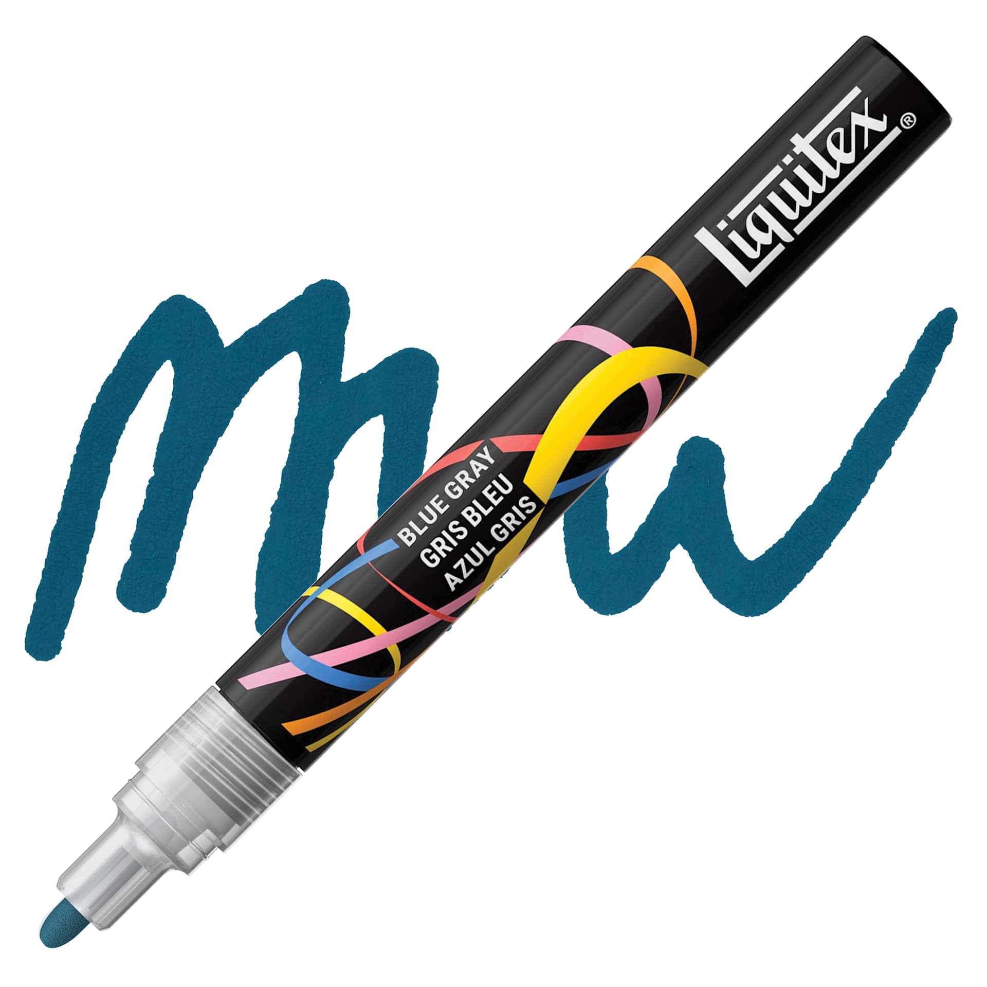 Liquitex Marker - Blue Gray, Bullet Tip, 2 mm marker with swatch